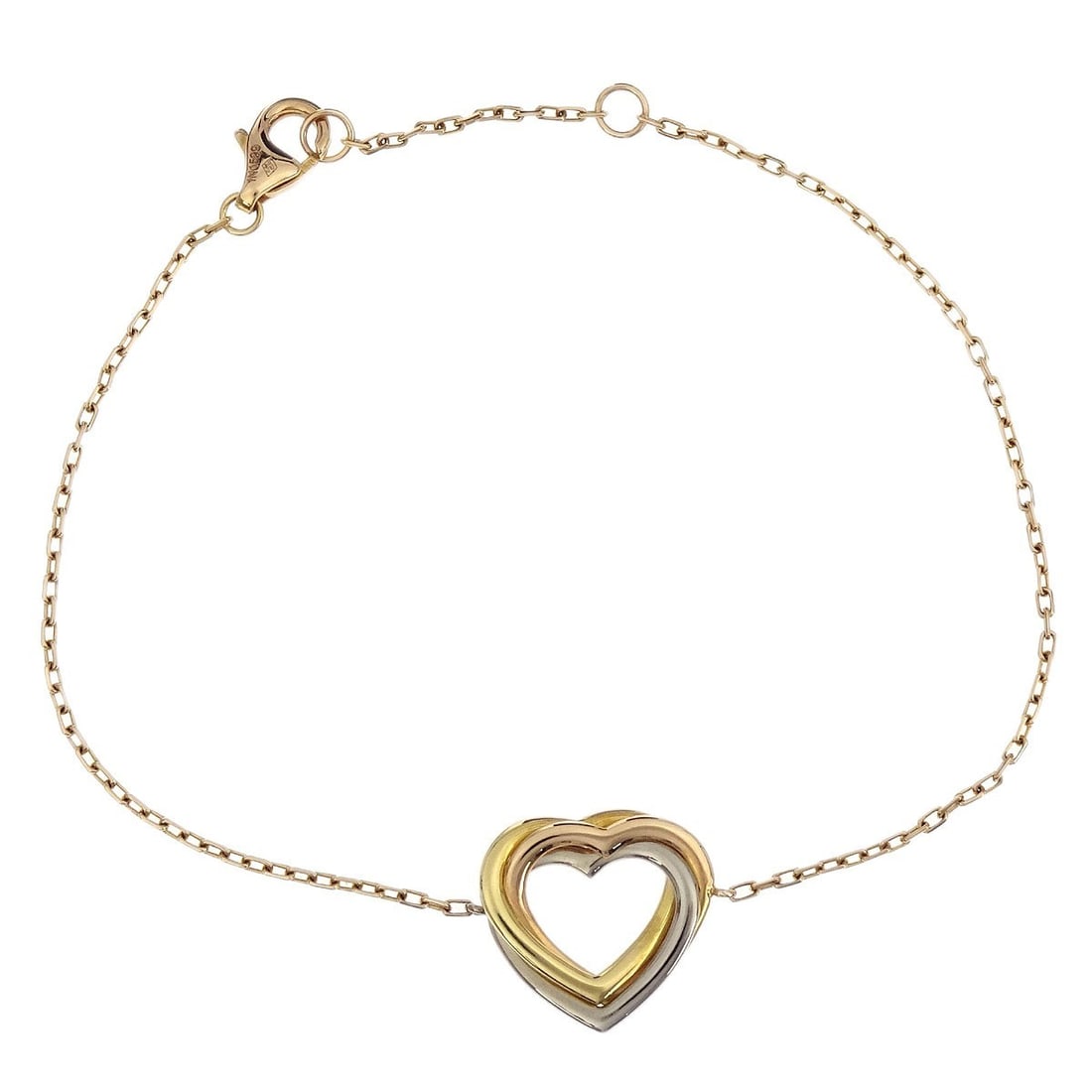Cartier Trinity Heart Bracelet Au750 Gold Chain (1 of 5)