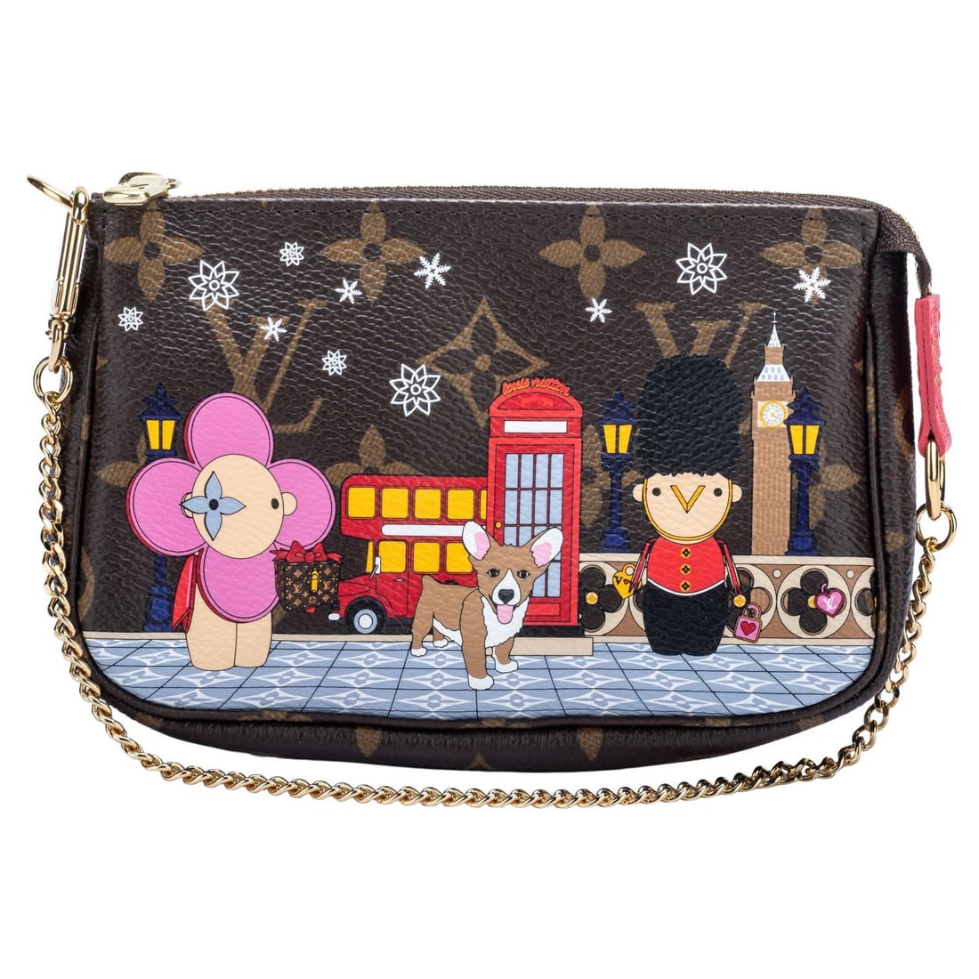 Louis Vuitton Mini Pochette Accessoires Xmas 2022 with Vivienne Print: Louis Vuitton Mini Pochette Accessoires Xmas 2022 with Vivienne Print Introducing the Louis Vuitton Mini Pochette Accessoires from the Xmas 2022 collection, a delightful blend of style and functionali
