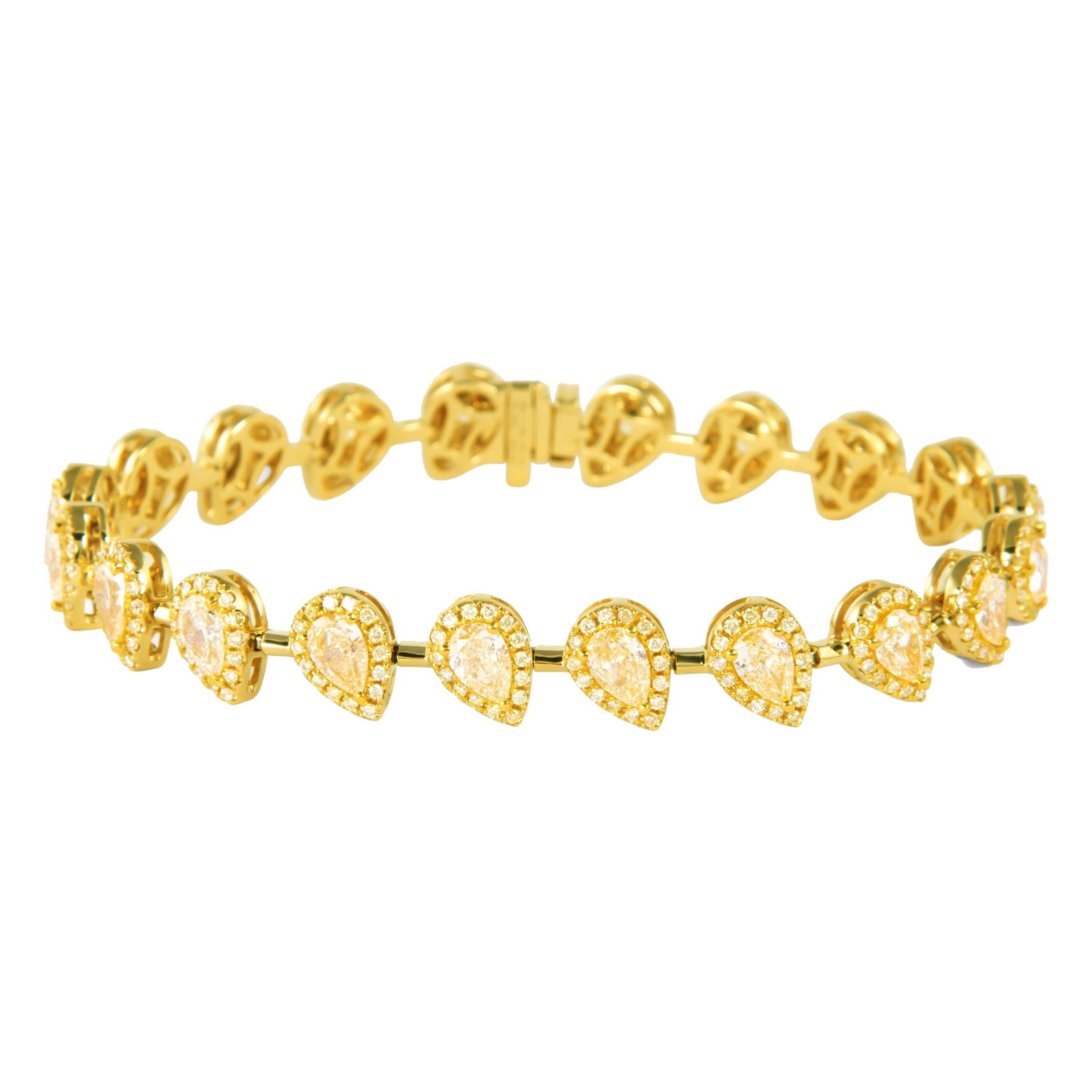 7.67ct Pear Yellow Diamond Bracelet 18k Gold (1 of 4)