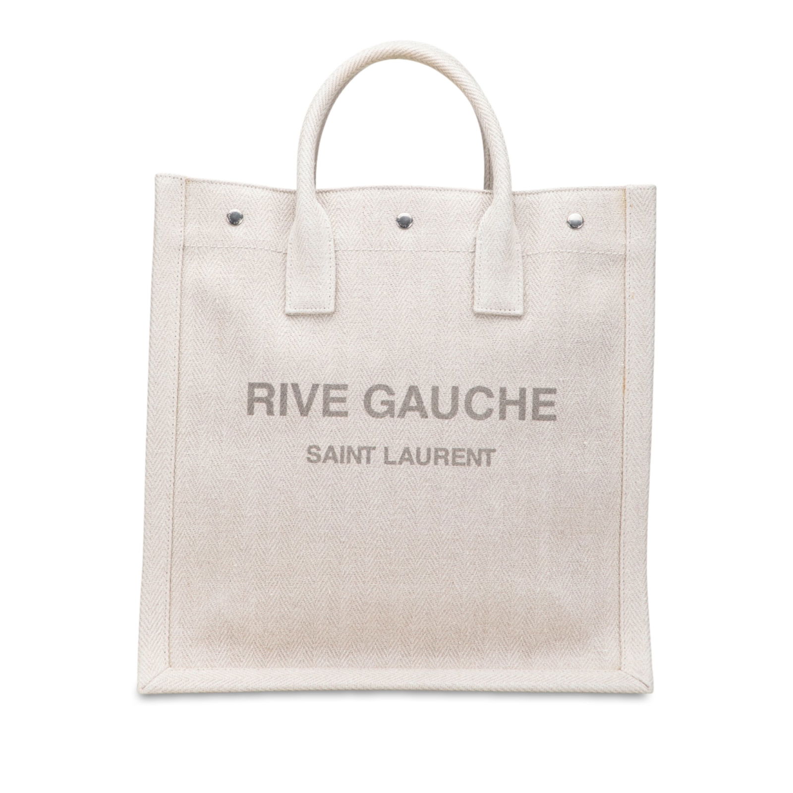 Saint Laurent Canvas Rive Gauche North South Tote Bag Brown Italy: Saint Laurent Canvas Rive Gauche North South Tote Bag Brown Italy The Saint Laurent Rive Gauche North South Tote is a stylish and functional canvas bag designed for everyday use. It features a spaciou