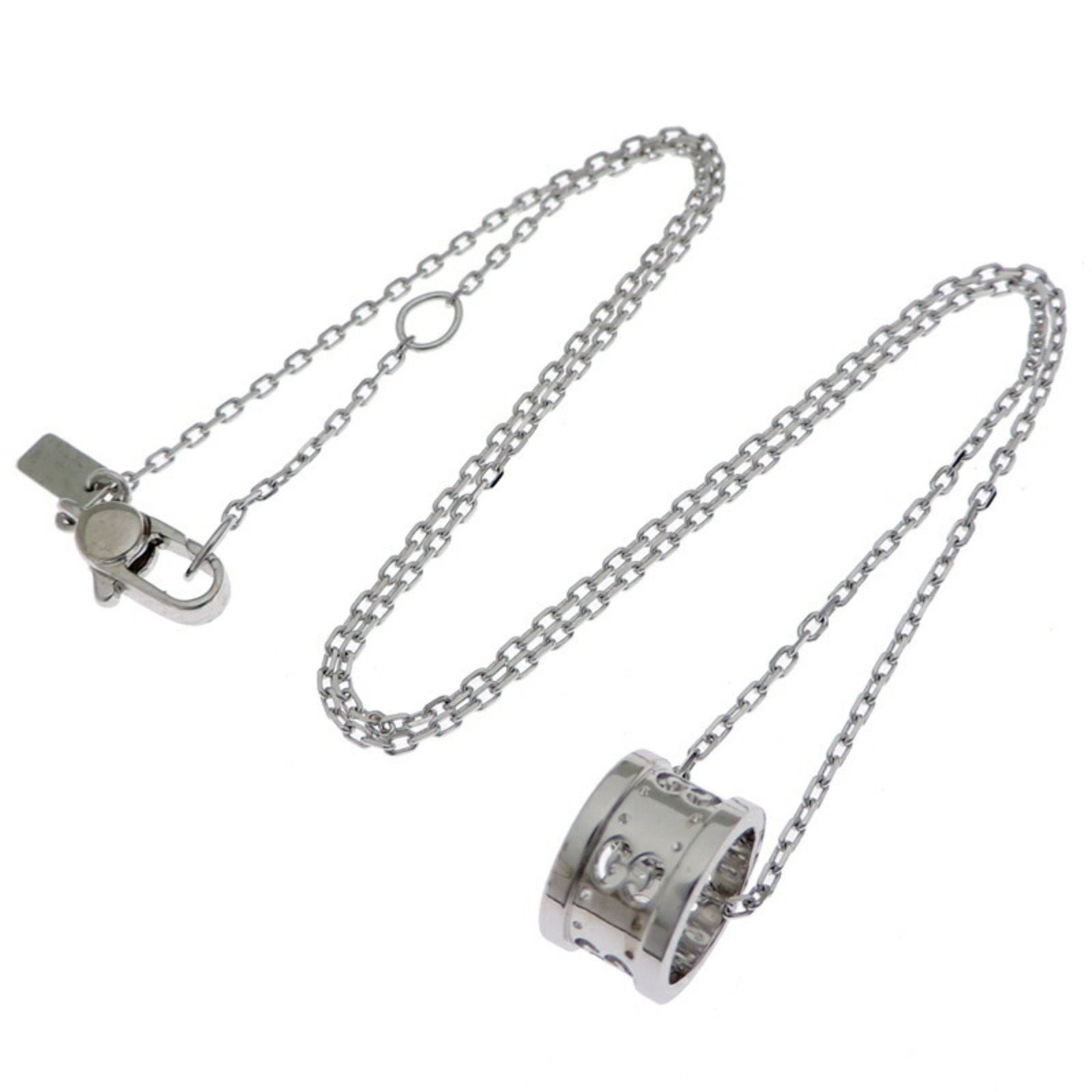 White Gold Necklace Gucci Icon Silver Tone 42cm Italian Design: White Gold Necklace Gucci Icon Silver Tone 42cm Italian Design This Gucci Icon necklace features a sleek design crafted in white gold with a silver tone. Made in Italy, it is designed for women and ha