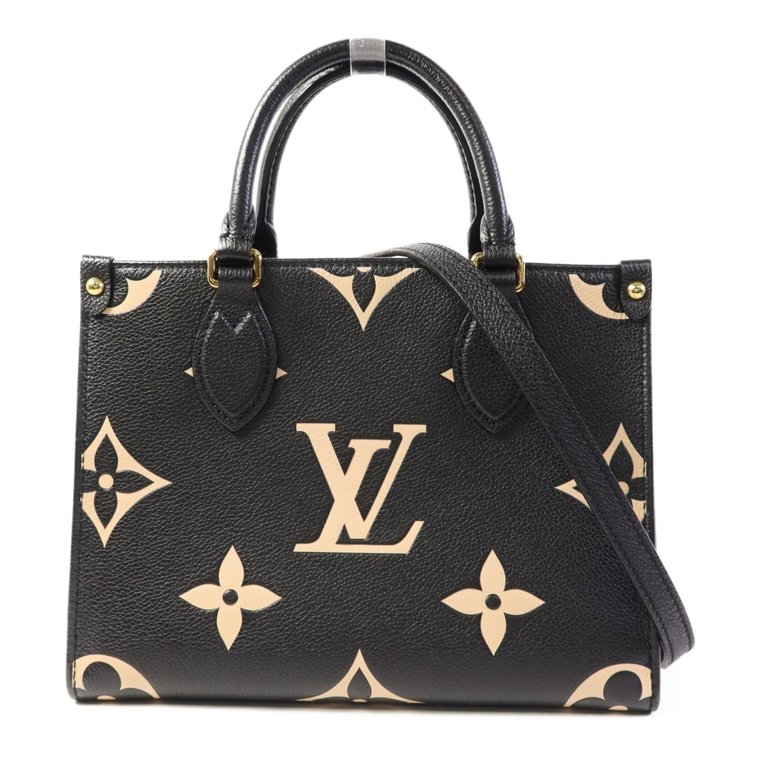 Louis Vuitton On The Go PM Monogram Empreinte Calfskin Black Beige 2way Bag (1 of 15)
