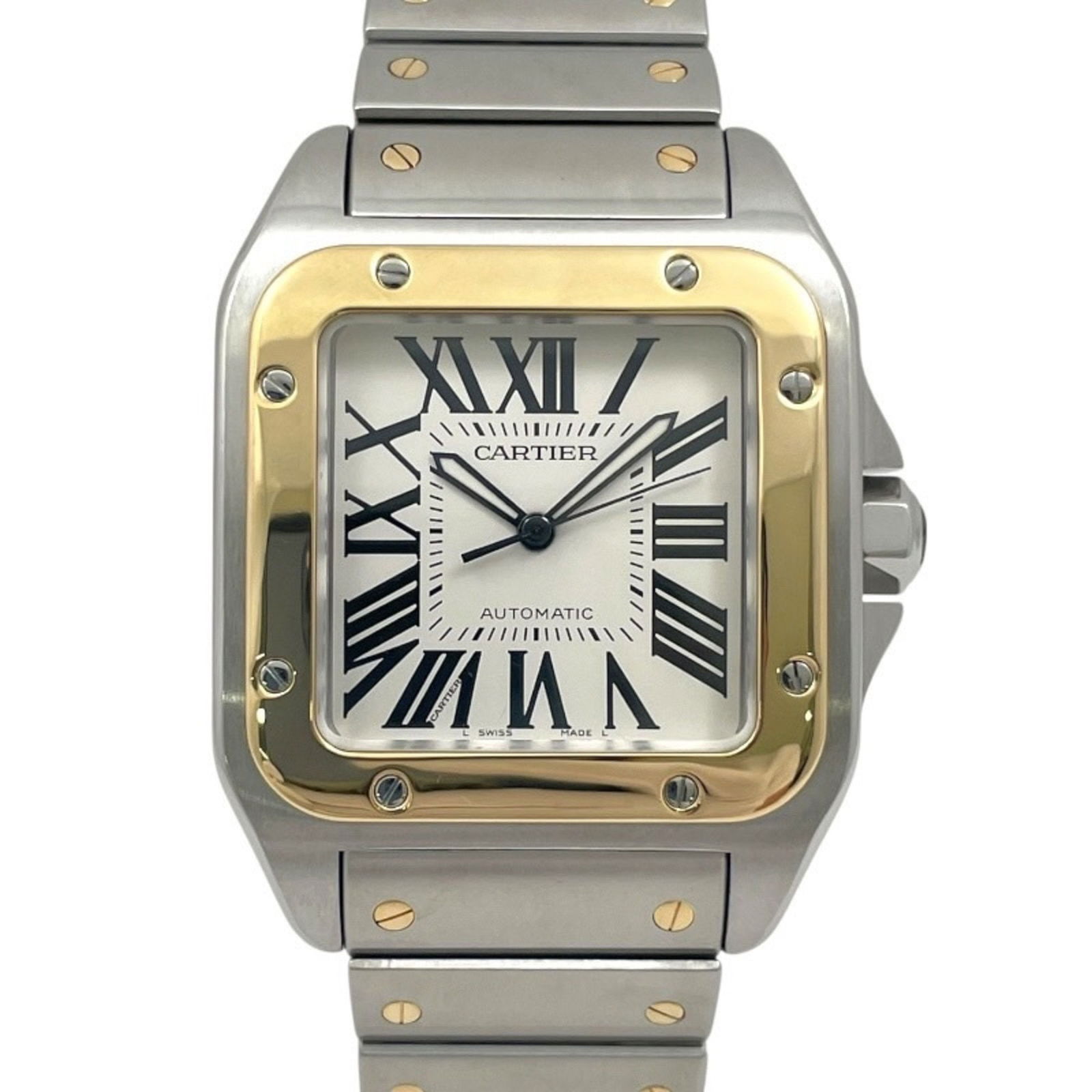 Cartier Santos 100 Gold Steel Men's 38mm Swiss Watch (1 of 1)