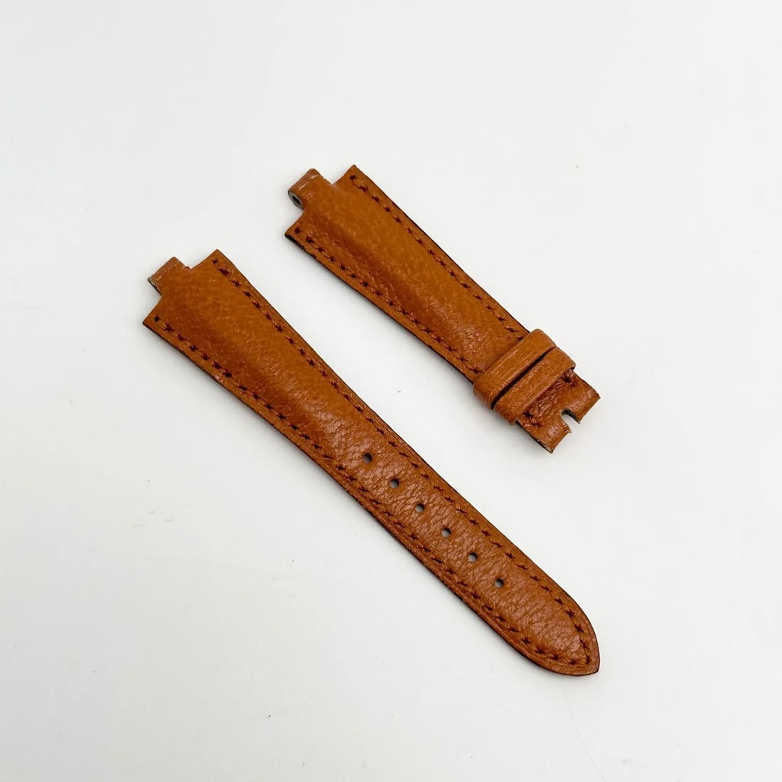 Bvlgari Honey Brown Leather Two-Piece Strap 6mm x 13mm Authentic (1 of 2)