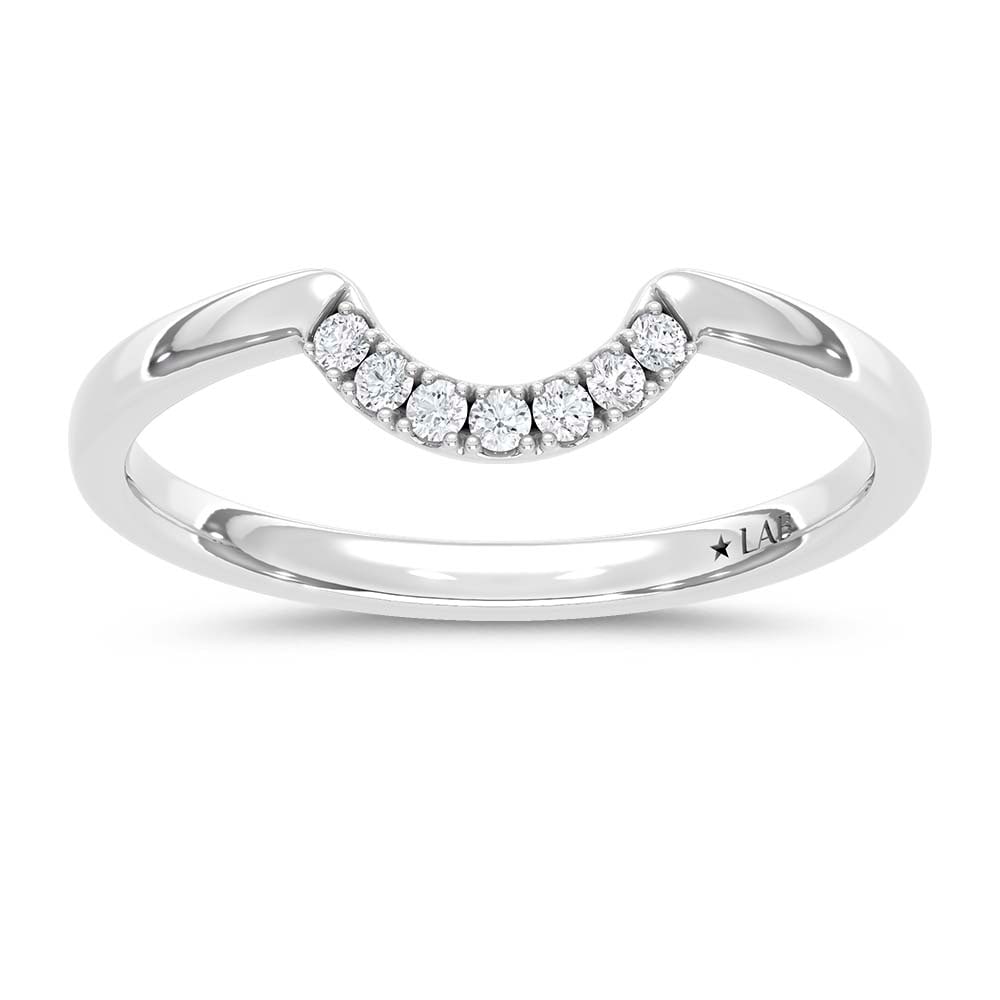 14K White Gold Lab Grown Round Diamond 3/4 Ct.Tw. Chevron Band: 14K White Gold Lab Grown Round Diamond 3/4 Ct.Tw. Chevron Band Indulge in sophisticated elegance with this 14K White Gold Chevron Band, featuring 3/4 Ct.Tw. of radiant round lab-grown diamonds. The sp