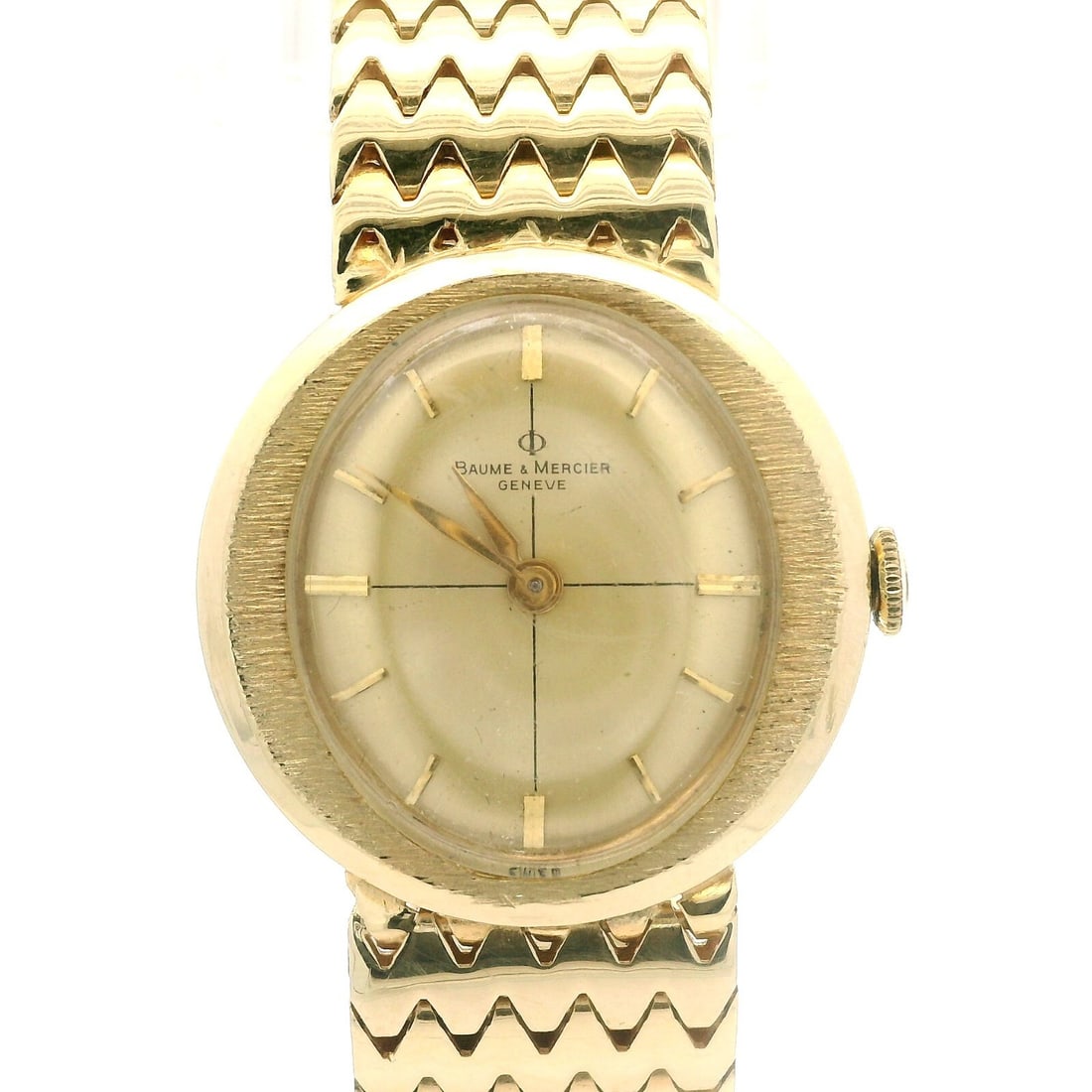 Baume & Mercier 14k Yellow Gold Mechanical Bracelet Watch Vintage Unisex Design (1 of 9)