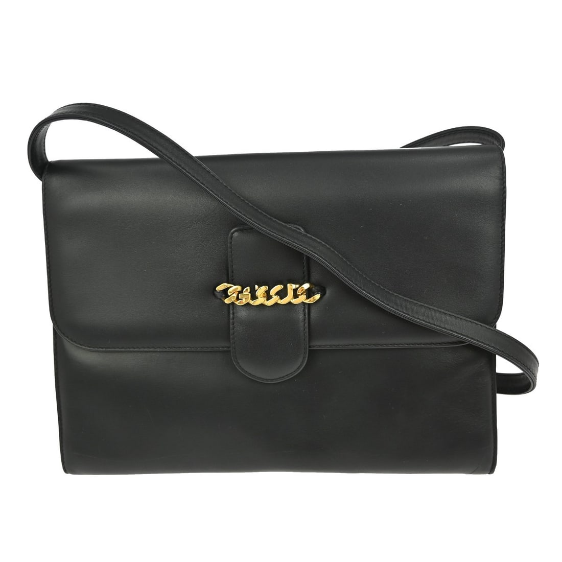 Gucci GG Black Leather Medium Shoulder Bag 004.109.0253 Vintage: Gucci GG Black Leather Medium Shoulder Bag 004.109.0253 Vintage This vintage Gucci black shoulder bag features the iconic GG pattern and is expertly crafted from leather. With a medium size, it offers