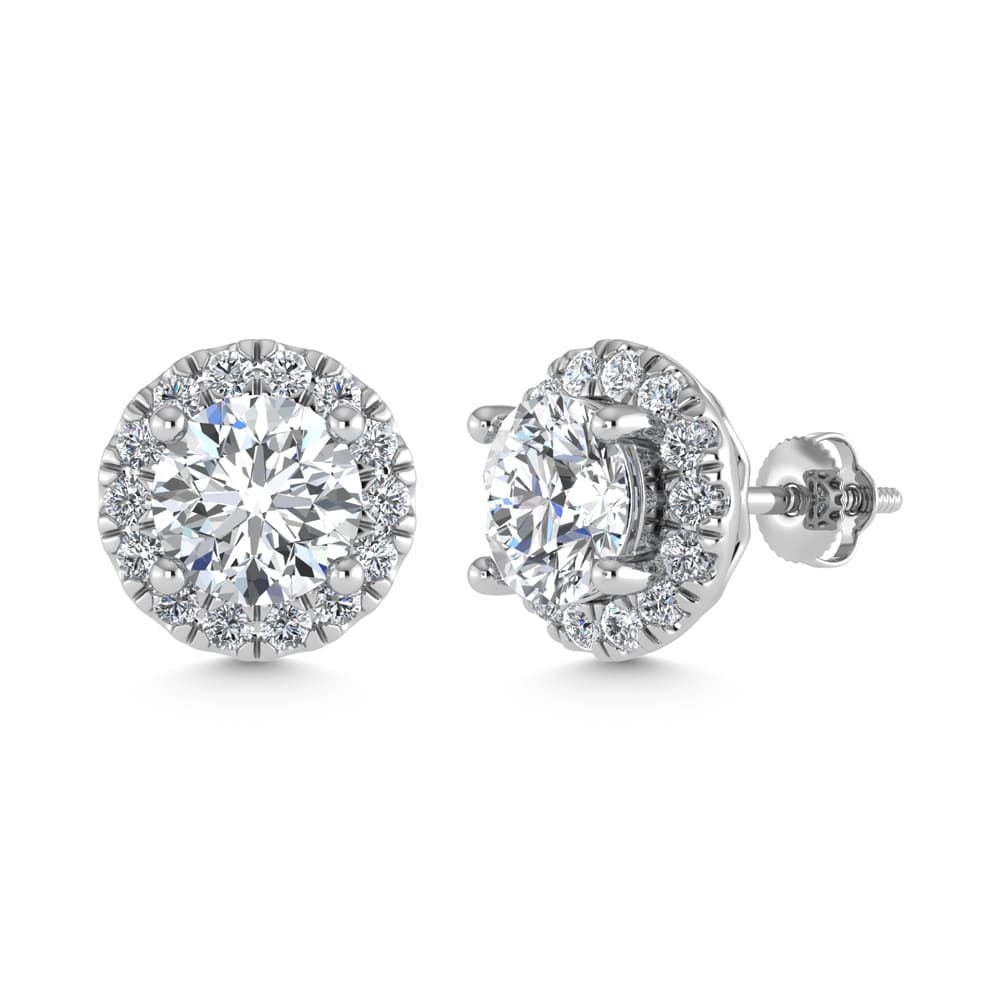 14K White Gold Lab Grown Diamond 3 3/4 Ct.Tw. Fashion Earrings: 14K White Gold Lab Grown Diamond 3 3/4 Ct.Tw. Fashion Earrings A bold expression of luxury, these 14K white gold fashion earrings feature 3 3/4 Ct.Tw. of lab-grown diamonds, radiating exceptional spar