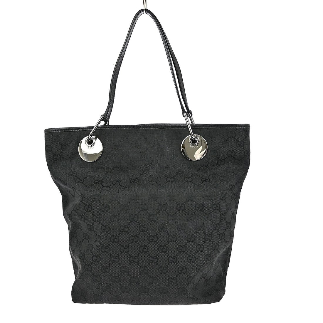 Gucci GG Black Canvas Leather Large Vintage Tote Handbag Model 120836 002058 (1 of 7)