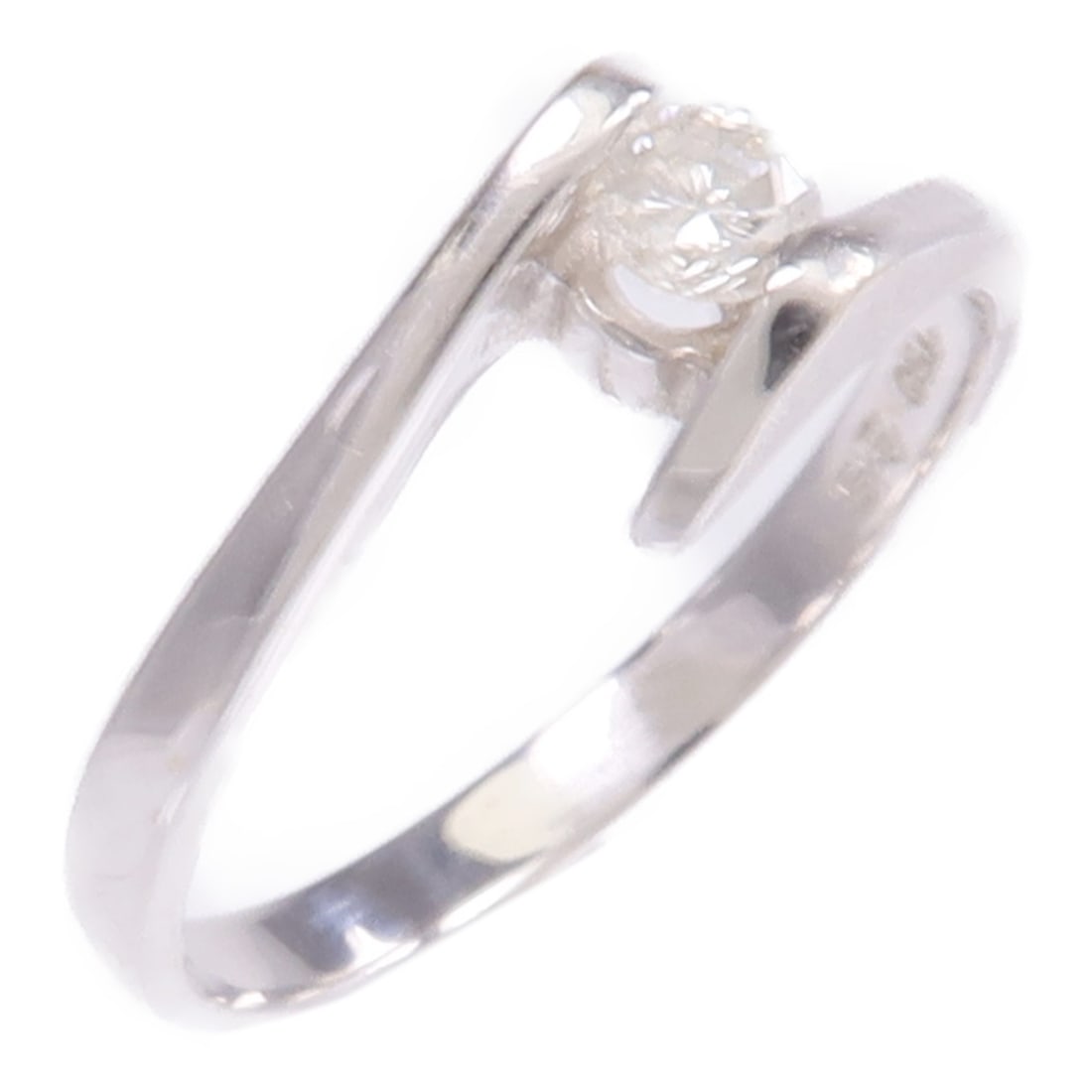 Diamond Solitaire Ring in 18K White Gold Size 7.5 (1 of 9)