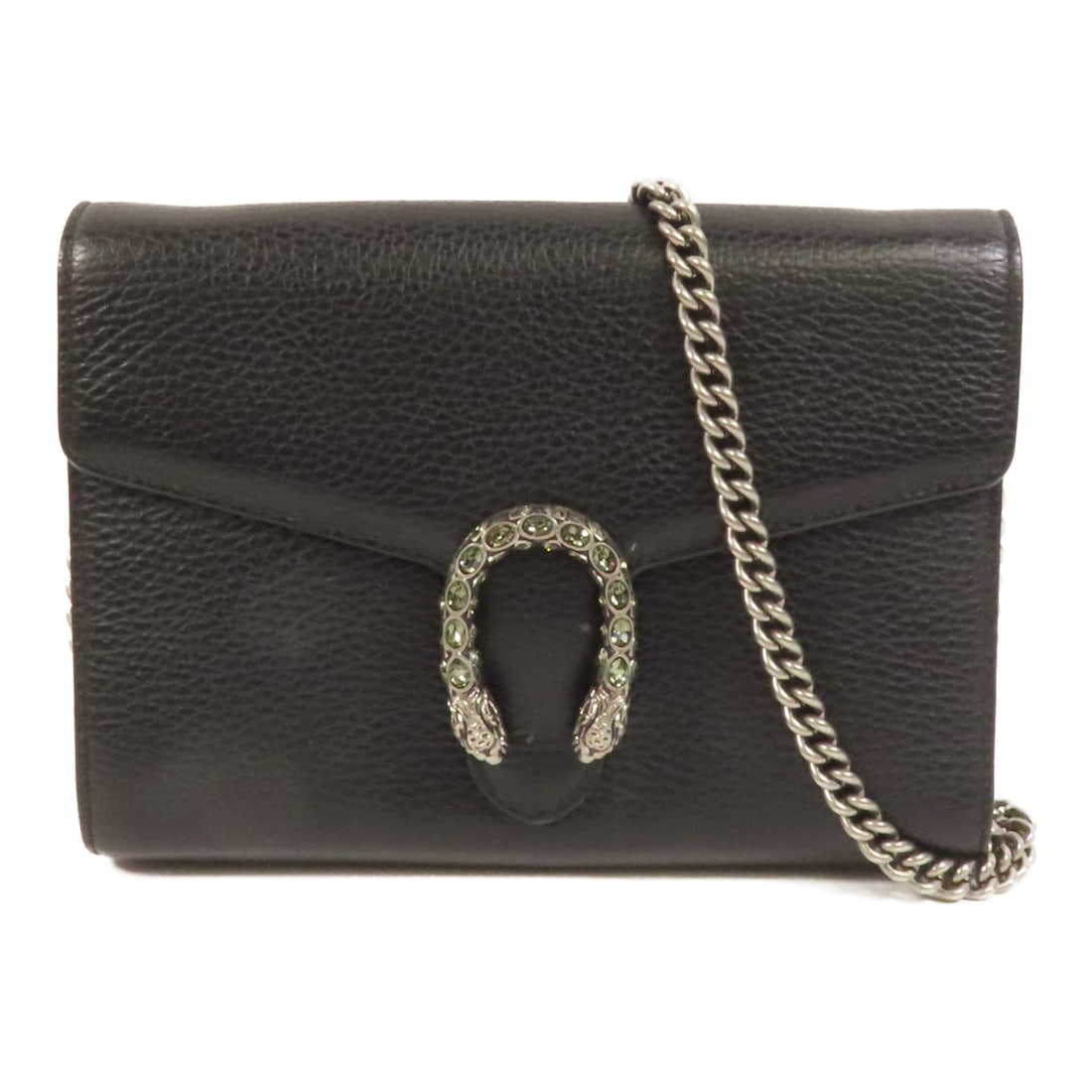 Gucci Dionysus Black Calfskin Leather Shoulder Bag With Silver Tone Chain (1 of 15)