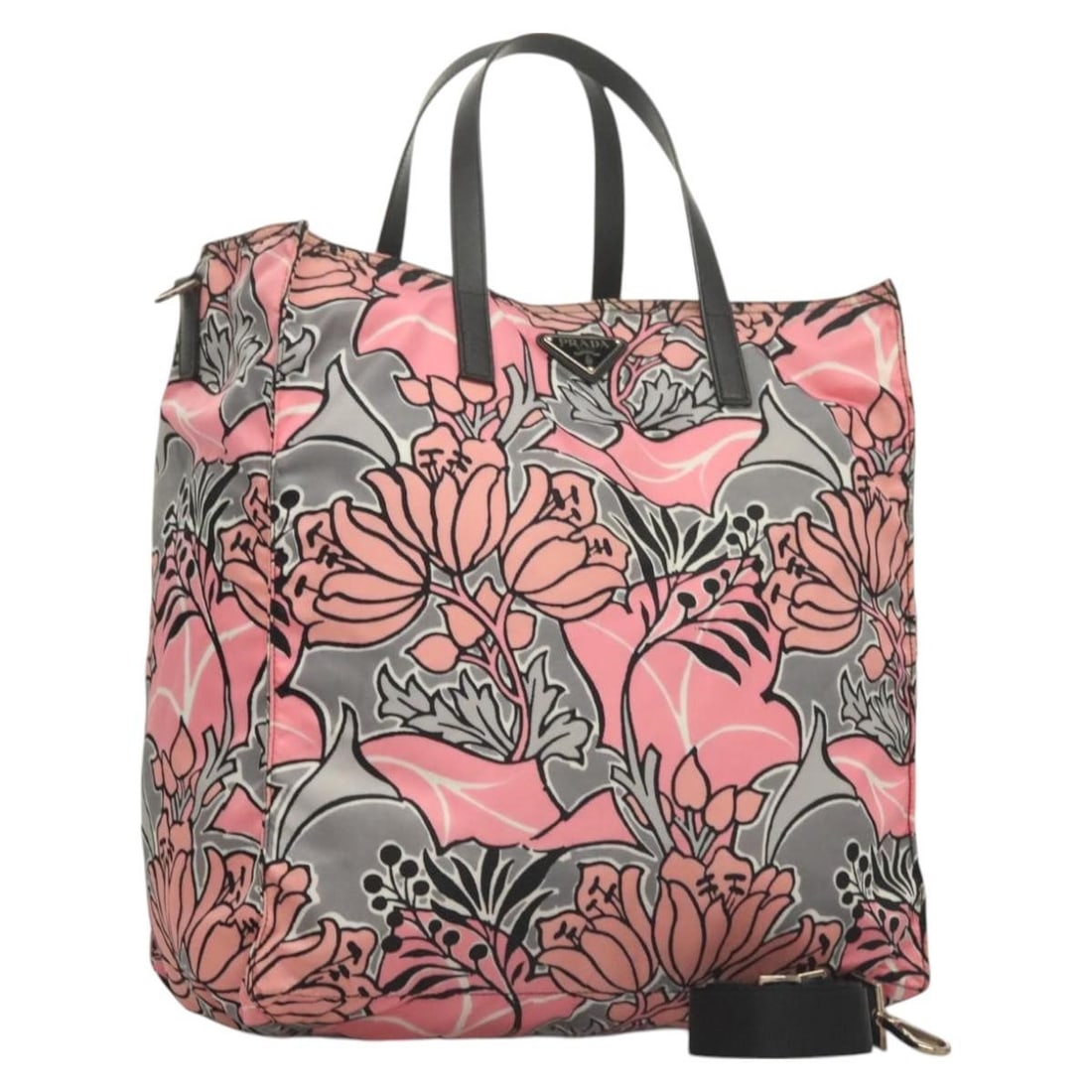 PRADA Pink Silver Nylon Tote Bag 2way Made in Italy Auth 129937 (1 of 18)