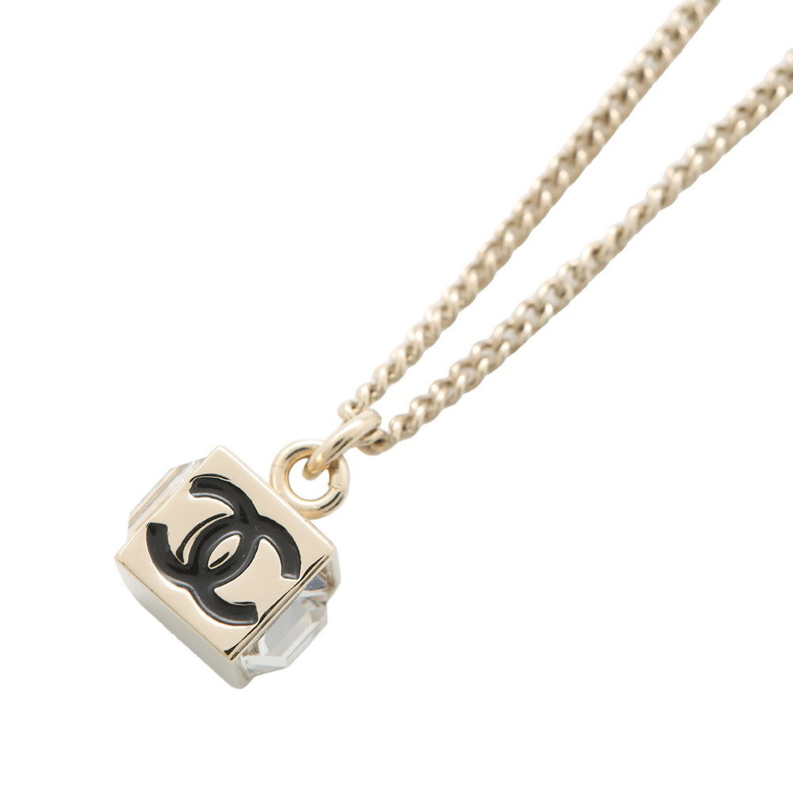 Chanel Coco Mark Gold Tone Metal Pendant Necklace 42cm to 60.5cm: Chanel Coco Mark Gold Tone Metal Pendant Necklace 42cm to 60.5cm This Chanel Coco Mark necklace features a gold-tone metal construction, designed for women. The adjustable neck circumference ranges fr