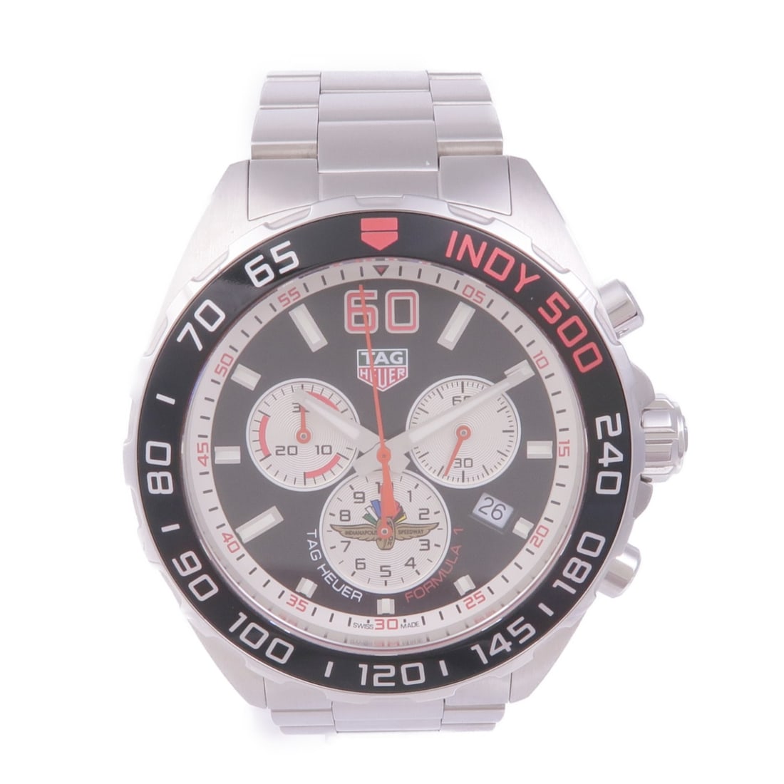 TAG HEUER Formula 1 Chronograph 43mm Stainless Steel Quartz Watch: TAG HEUER Formula 1 Chronograph 43mm Stainless Steel Quartz Watch Discover the TAG HEUER Formula 1 Chronograph, a stylish wristwatch designed for precision and performance. This timepiece features a d