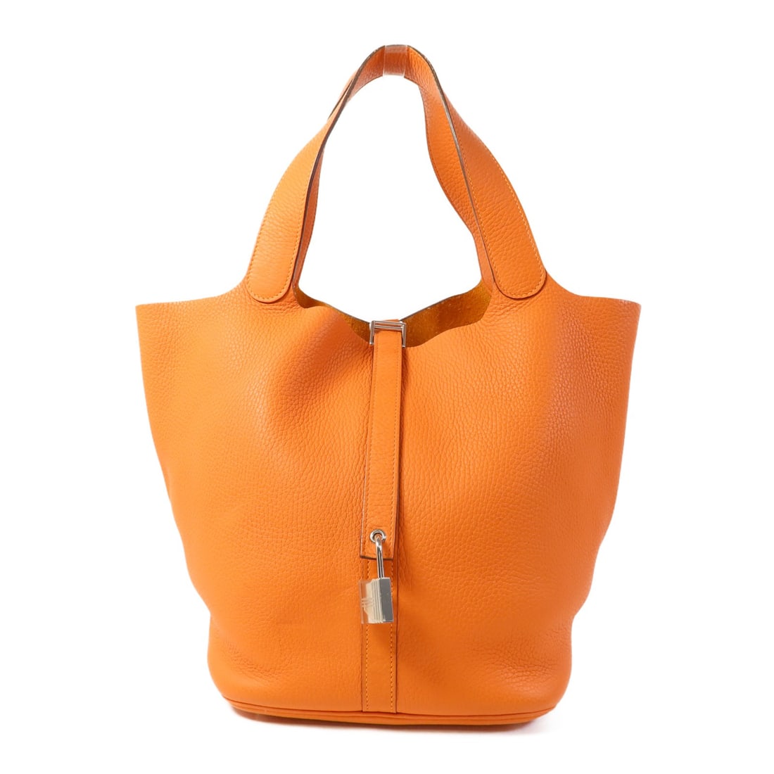 HERMES Picotin GM Tote Bag Orange Clemence Leather PHW (1 of 18)