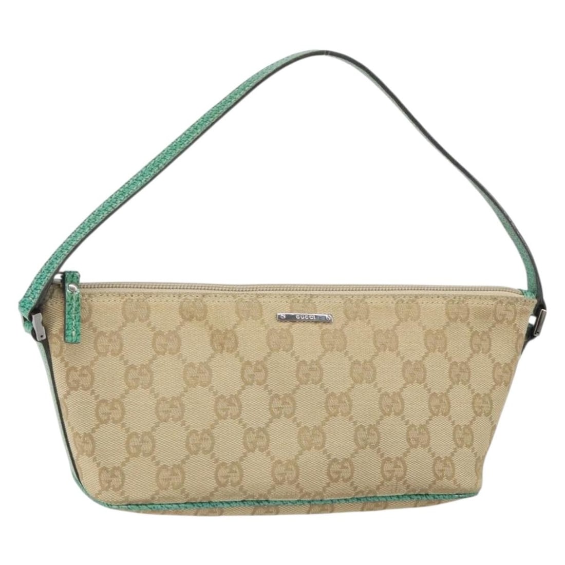 Beige Silver GG Canvas Gucci 07198 Italian Handbag: Beige Silver GG Canvas Gucci 07198 Italian Handbag This is a Gucci GG Canvas hand bag in beige and silver, featuring the iconic GG canvas exterior. The bag is crafted in Italy and is part of the 07198