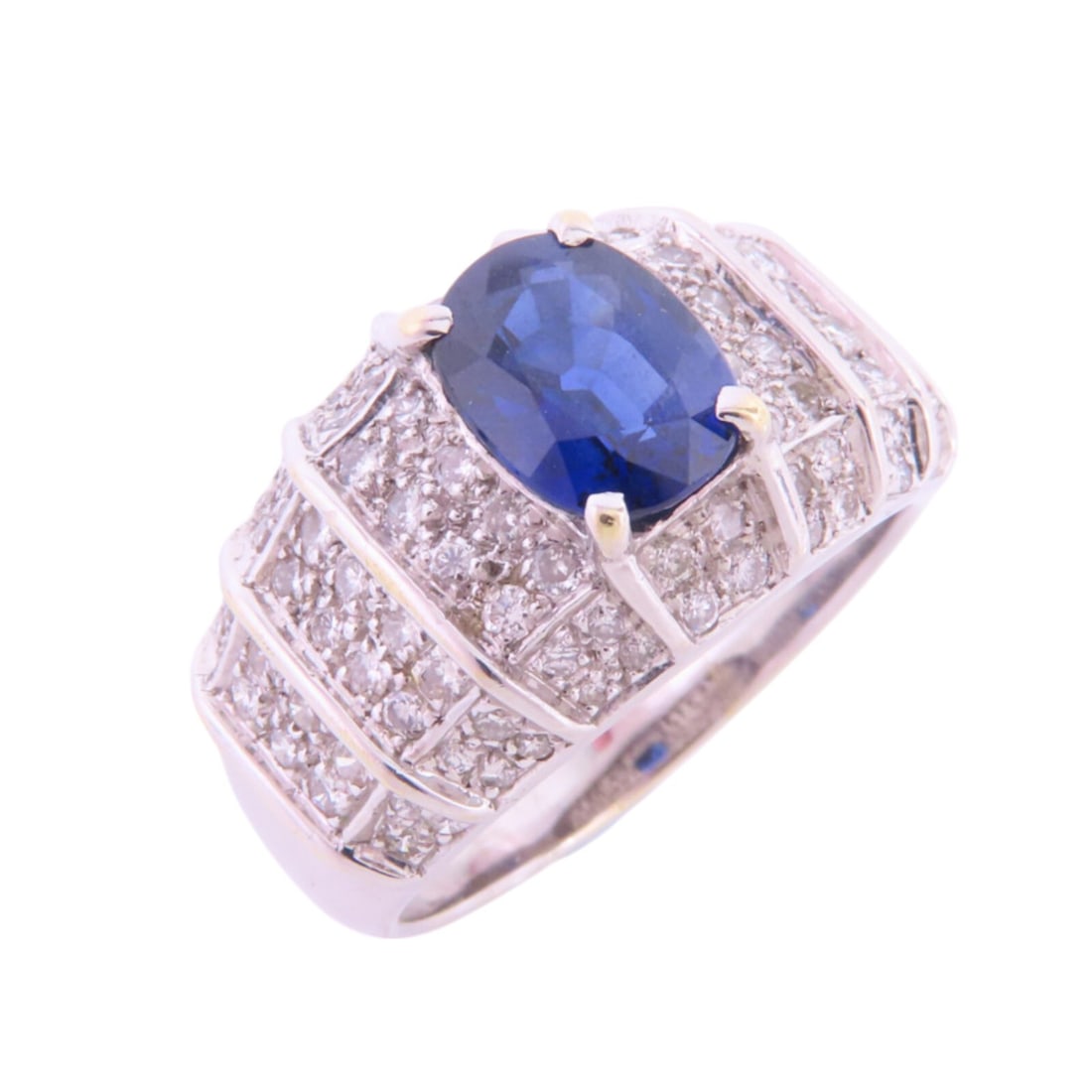 Sapphire Diamond Ring 18K White Gold Jewelry Size 6.5 (1 of 10)