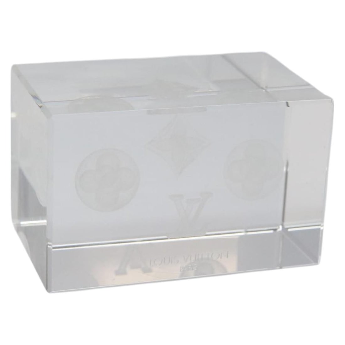 Louis Vuitton Clear Glass Paper Weight with Box (1 of 14)