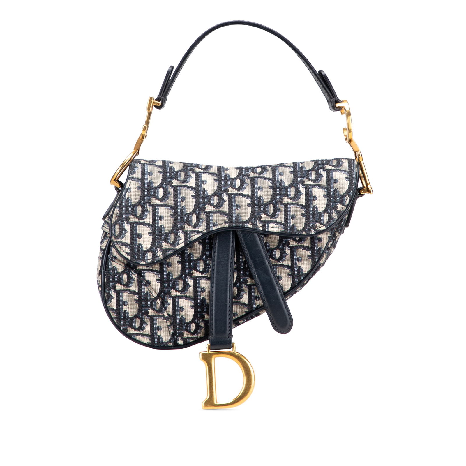 Dior Mini Oblique Canvas Saddle Bag Blue Leather Trim Italy: Dior Mini Oblique Canvas Saddle Bag Blue Leather Trim Italy This Dior Mini Oblique Canvas Saddle Bag is a stylish accessory, crafted with a durable canvas body accented by luxurious leather trim. It f