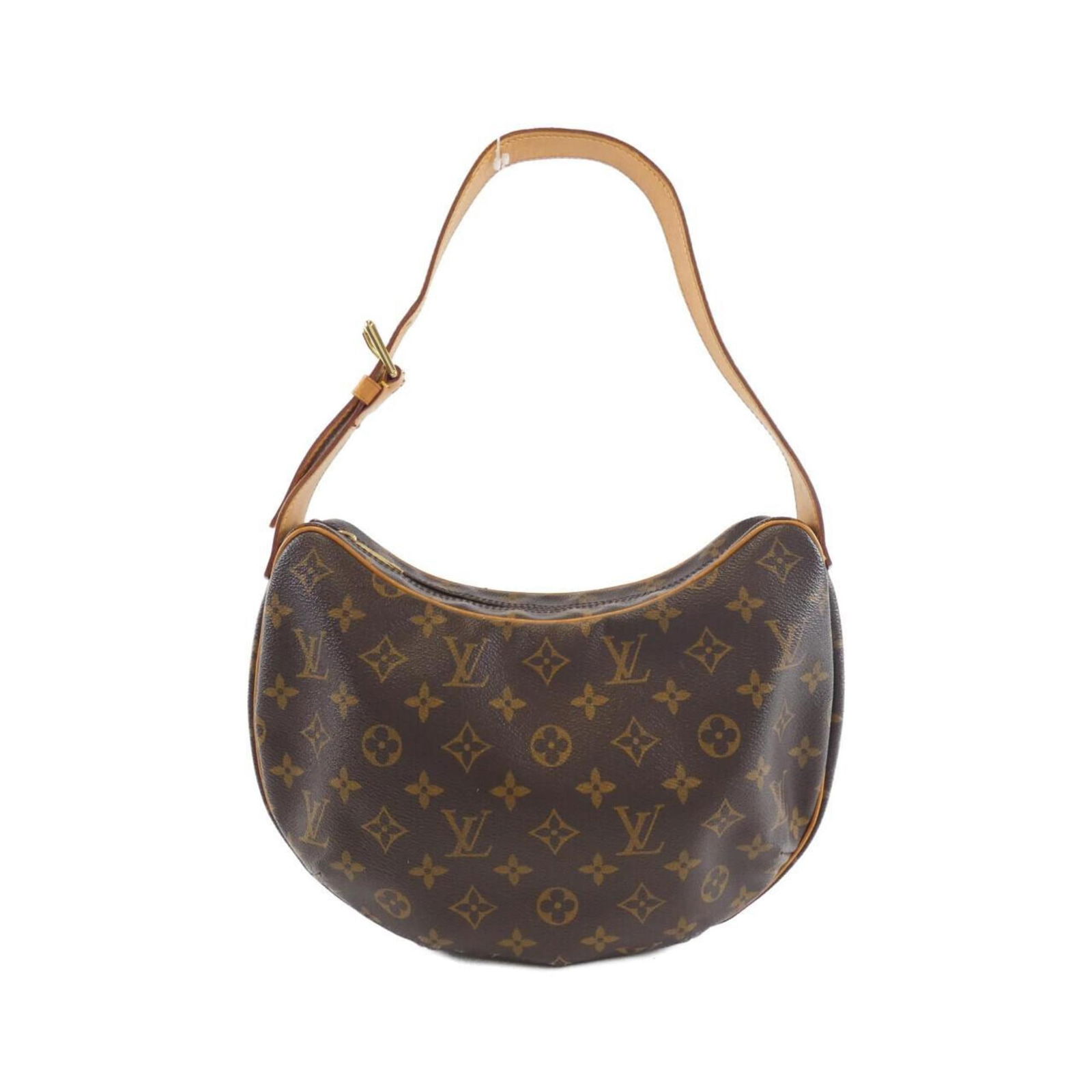 Louis Vuitton Croissant Brown Canvas Shoulder Bag: Louis Vuitton Croissant Brown Canvas Shoulder Bag This Louis Vuitton Croissant handbag features a brown canvas exterior and is designed for women. The bag has a slightly out-of-shape form with minor s