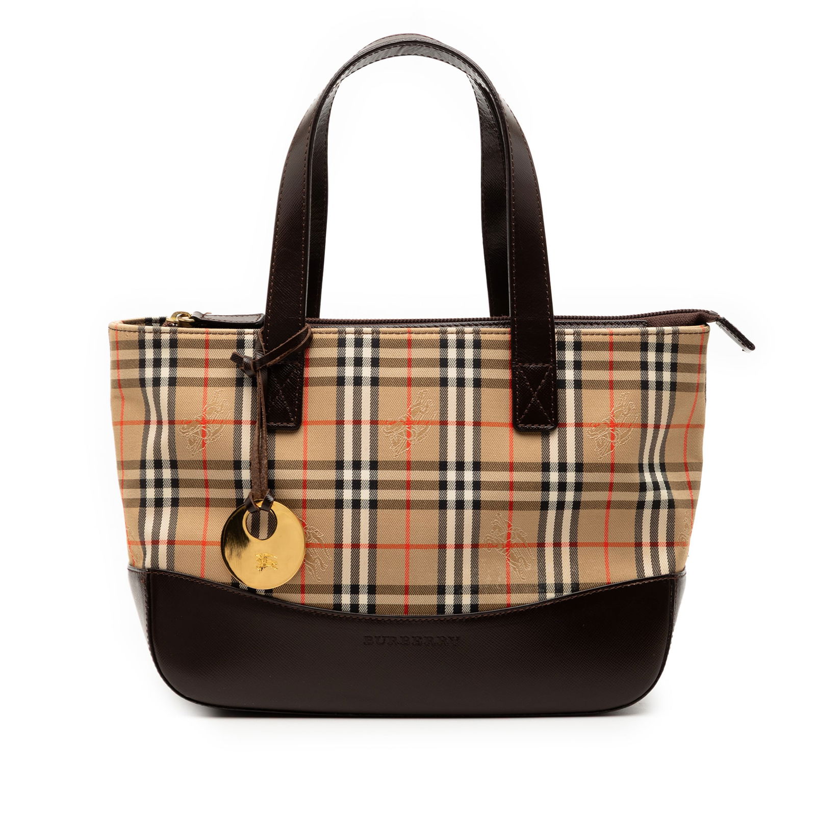 Burberry Tote Bag in Haymarket Check Canvas with Leather Trim (1 of 6)
