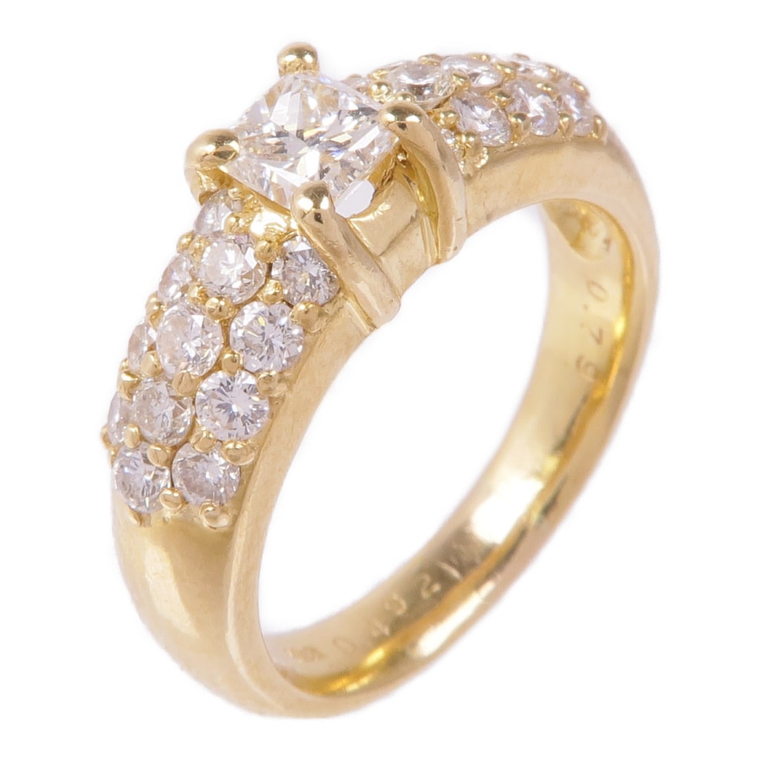 Elegant 18K Yellow Gold Diamond Ring Size 6.25 Jewelry (1 of 8)