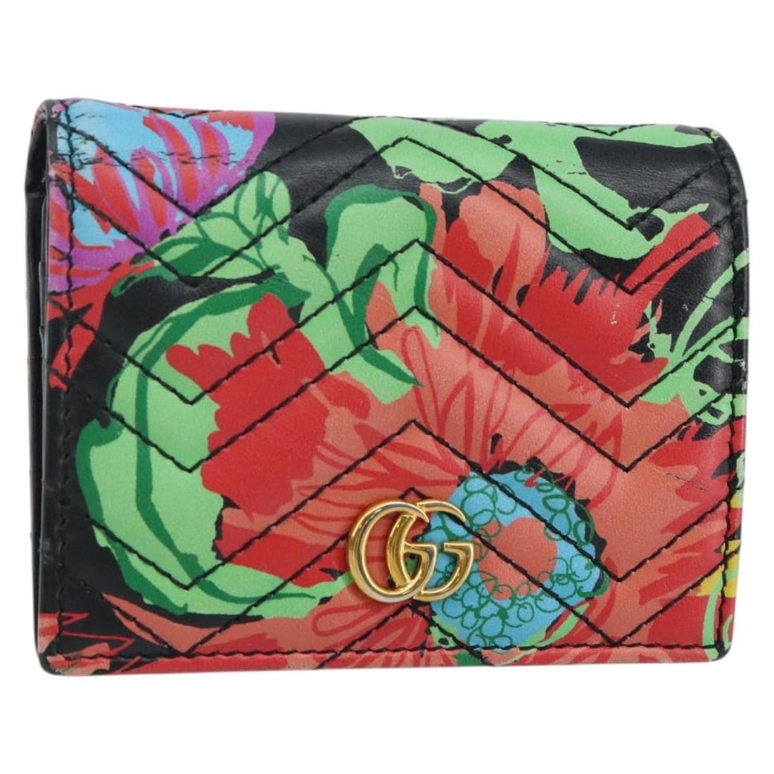 GUCCI GG Marmont Ken Scott Black Leather Wallet 466492 Italy: GUCCI GG Marmont Ken Scott Black Leather Wallet 466492 Italy Presenting the GUCCI GG Marmont Ken Scott Wallet, a sophisticated accessory crafted from premium leather in a classic black hue. This walle
