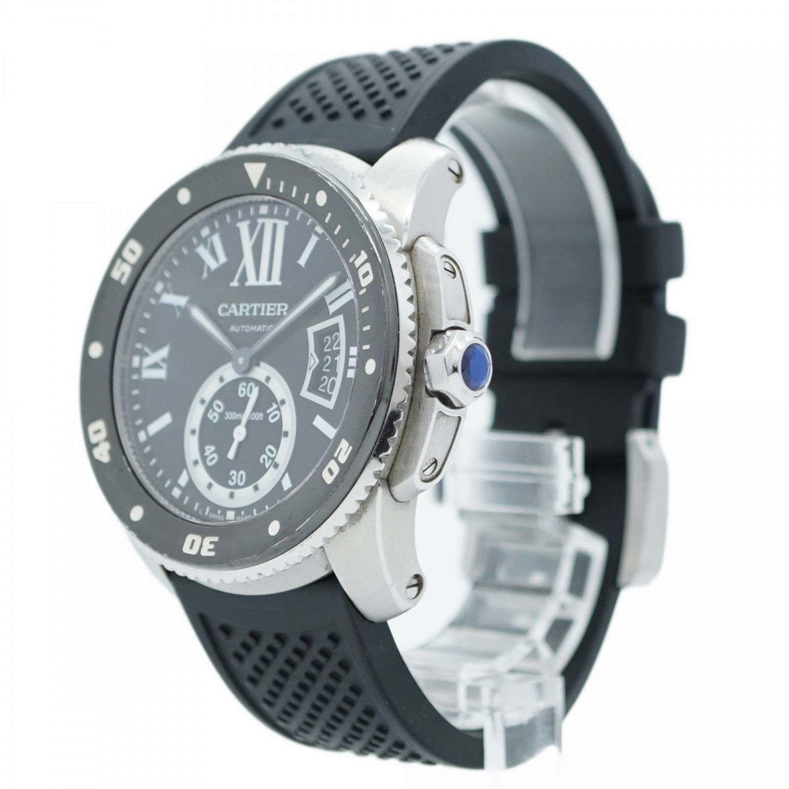 Cartier Calibre Black Rubber Men's Swiss Watch 44mm (1 of 1)