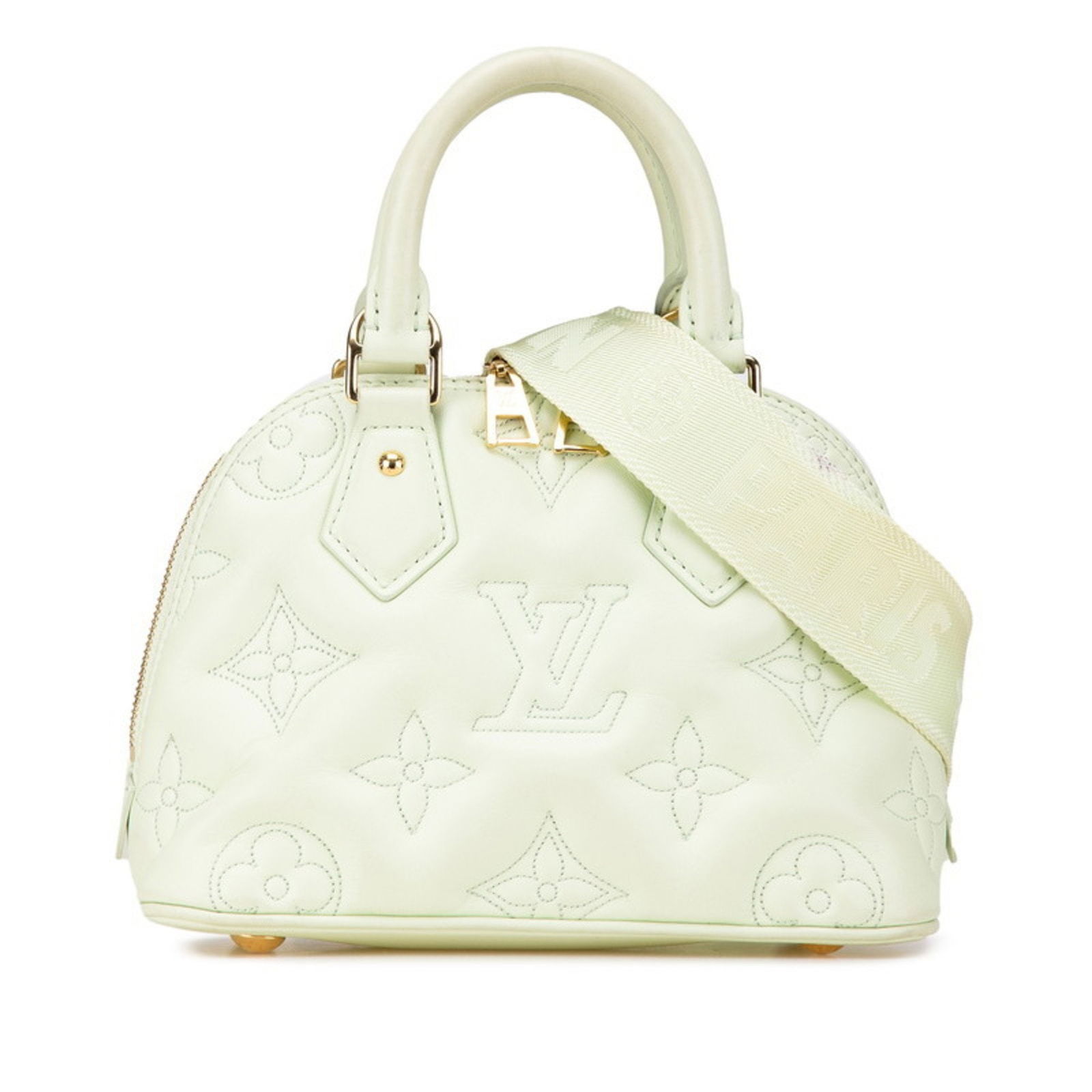 Green Leather Alma BB Bag by Louis Vuitton France 16cm x 22cm x 11cm: Green Leather Alma BB Bag by Louis Vuitton France 16cm x 22cm x 11cm The Louis Vuitton Alma BB is a stylish handbag crafted from green leather. Designed for women, this piece features a compact silhou