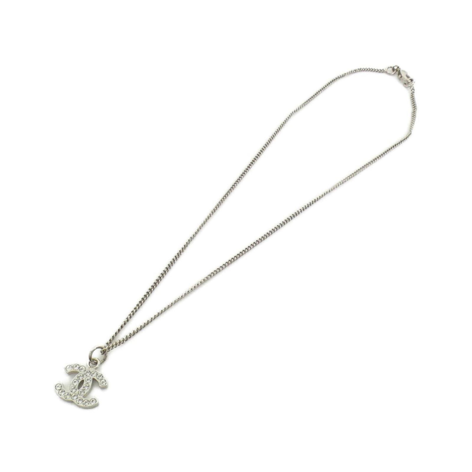 Chanel Coco Mark silver necklace 42 cm chain French design (1 of 1)