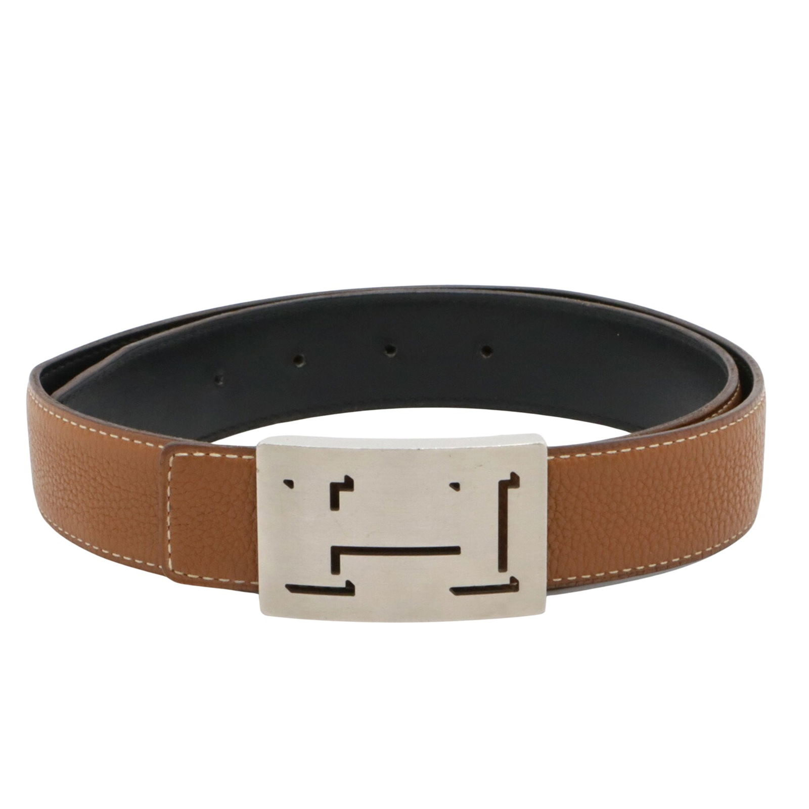 Brown Leather Hermes H Belt for Men 80cm Length France (1 of 9)