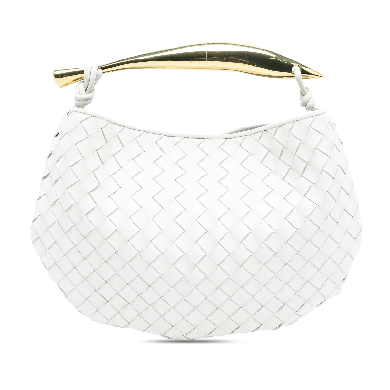 White Lambskin Intrecciato Sardine Satchel by Bottega Veneta (1 of 7)