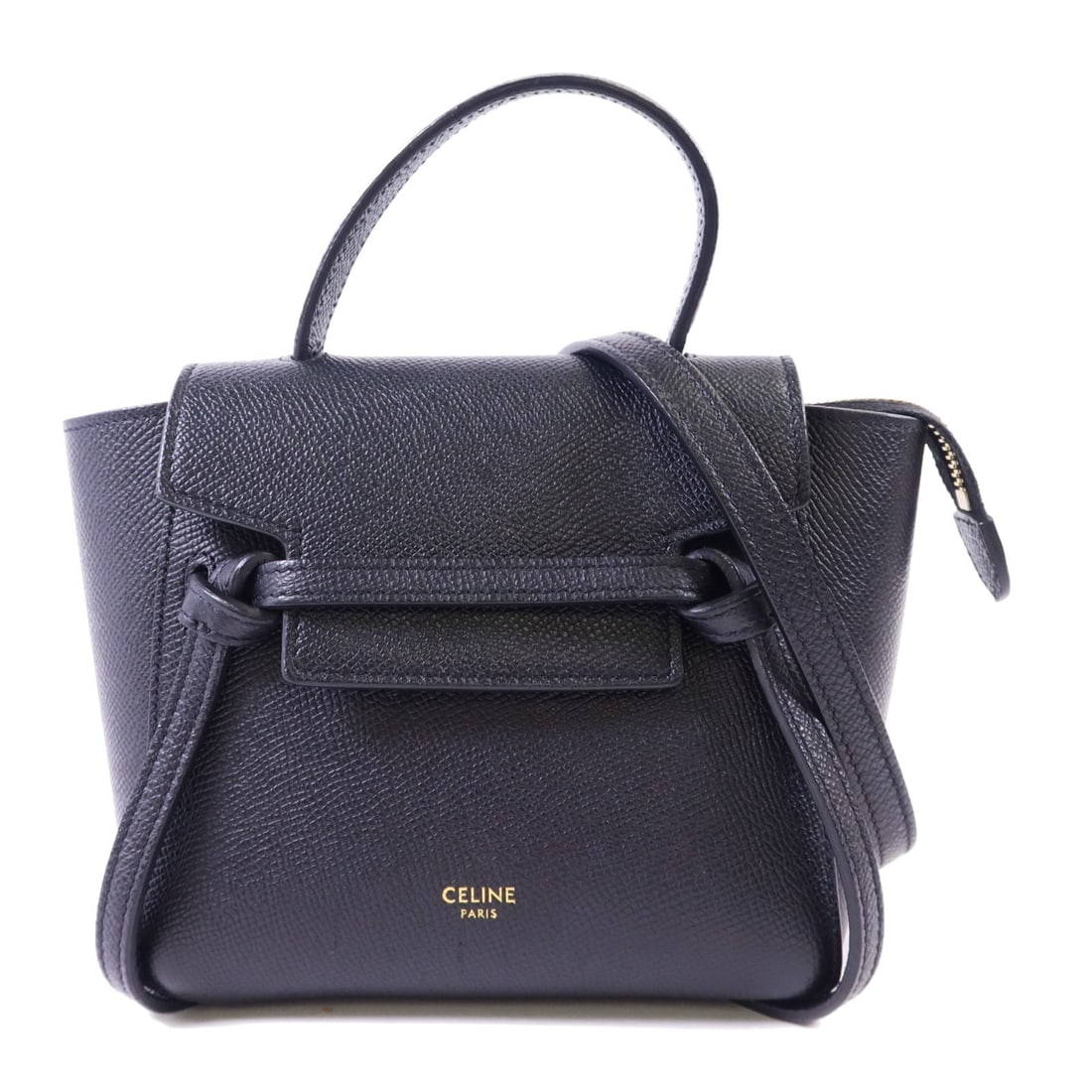 Celine Pico Belt Black Calfskin Leather Shoulder and Hand Carry Bag: Celine Pico Belt Black Calfskin Leather Shoulder and Hand Carry Bag This Celine Pico Belt Bag is crafted from black calfskin leather and features a versatile 2-way design that allows it to be used as