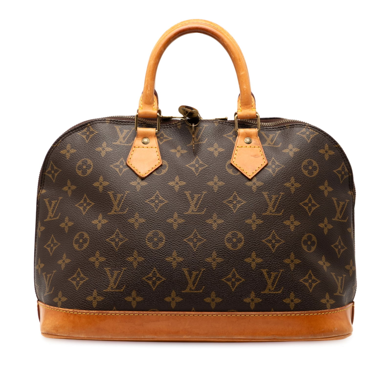 Louis Vuitton Alma PM Brown Monogram Canvas Handbag with Leather Trim (1 of 11)