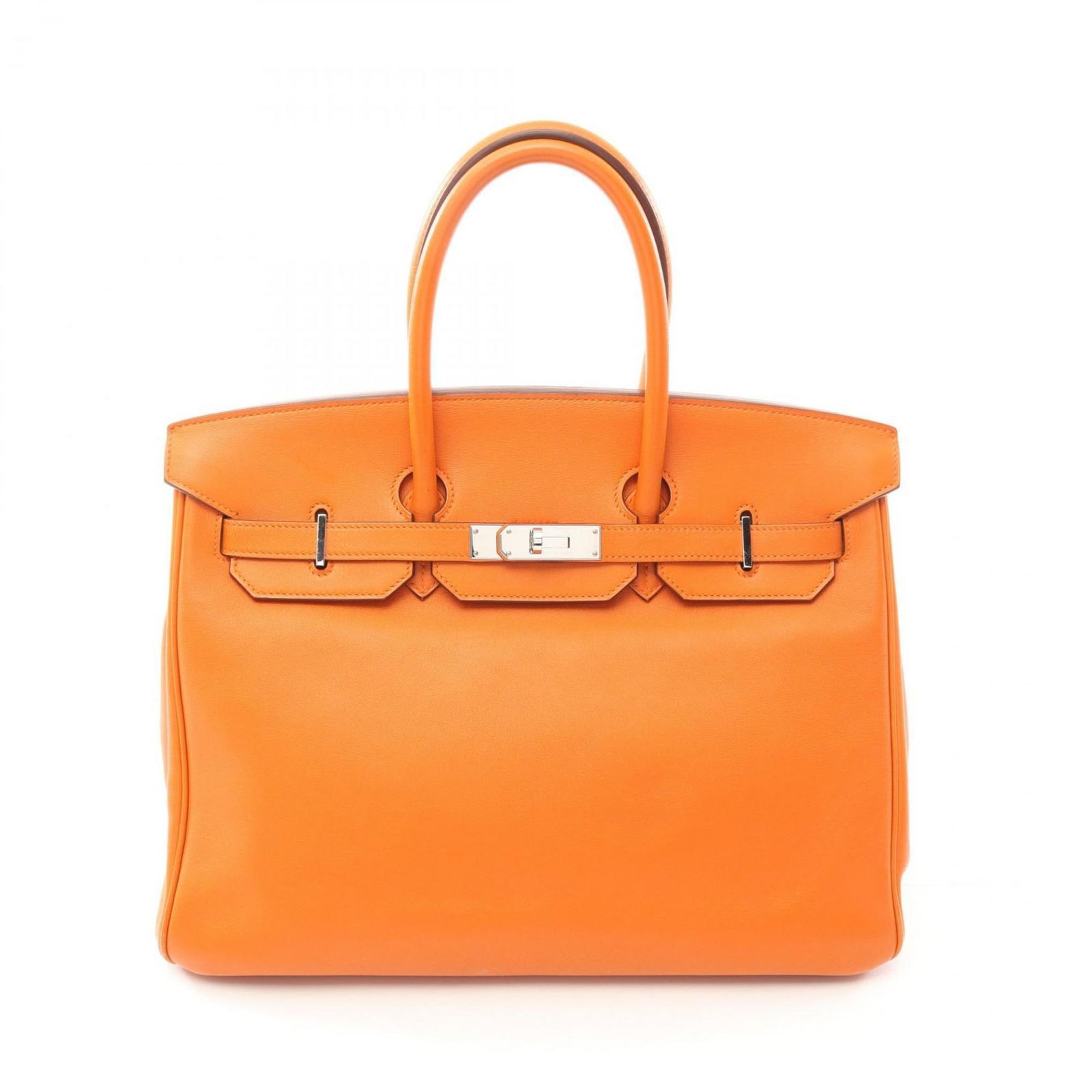 Orange Leather 35cm Birkin Bag by Hermes France (1 of 1)