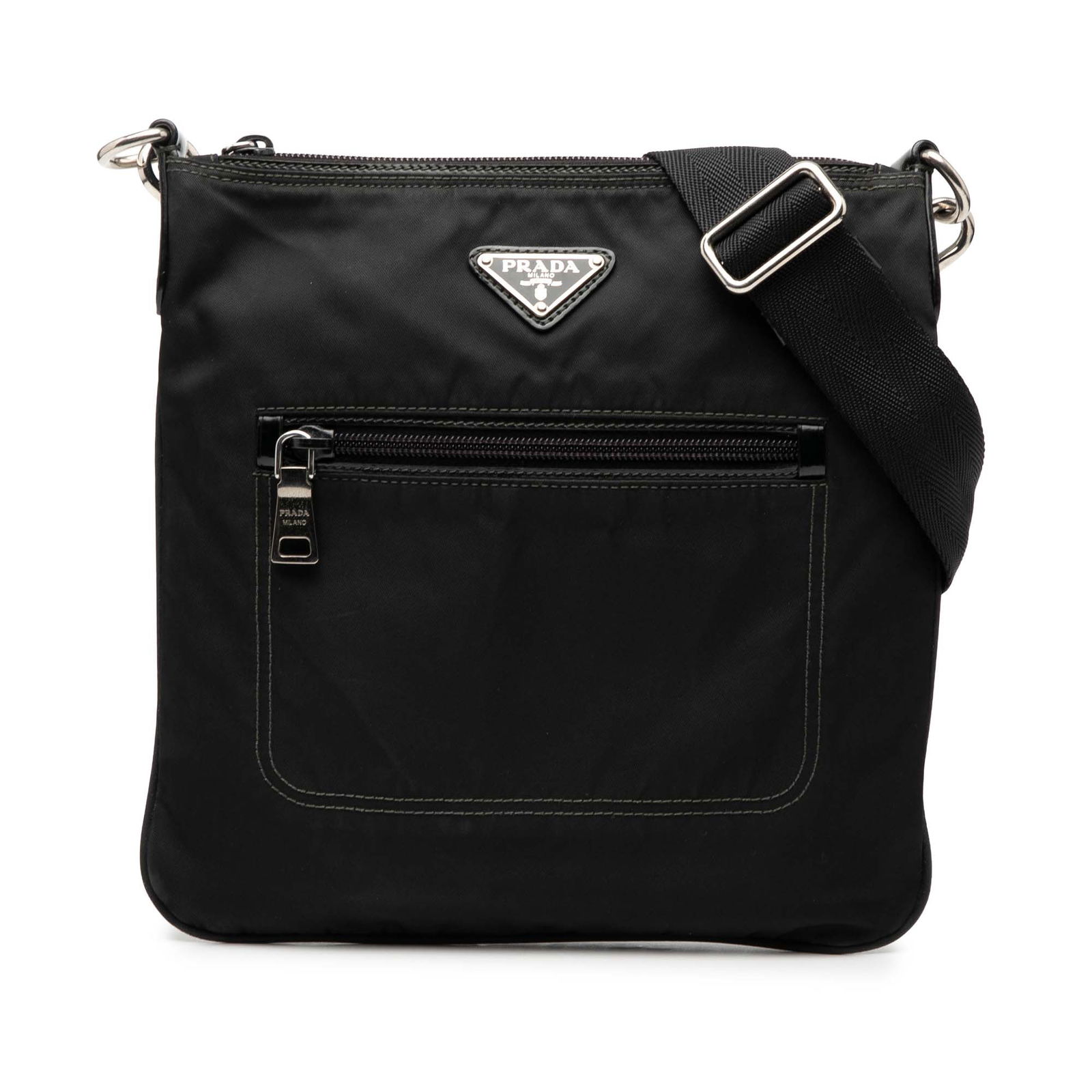 Prada Tessuto Black Nylon Crossbody Bag with Zip Closures (1 of 6)