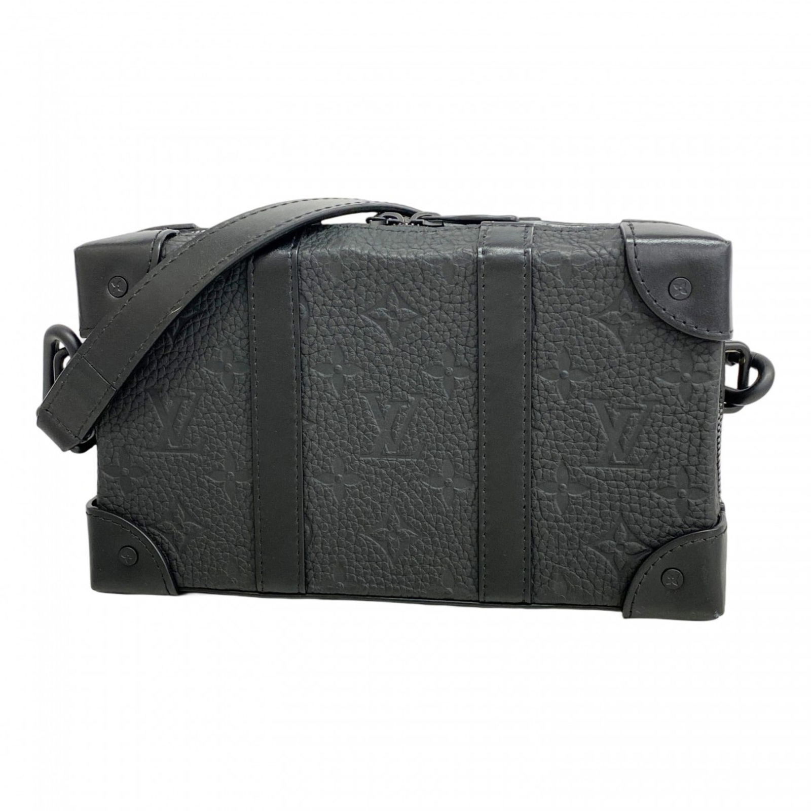 Black Leather Soft Trunk Bag by Louis Vuitton: Black Leather Soft Trunk Bag by Louis Vuitton This Louis Vuitton Soft Trunk is crafted from black leather and features a structured, contemporary design. Made in France, it is designed for men and off