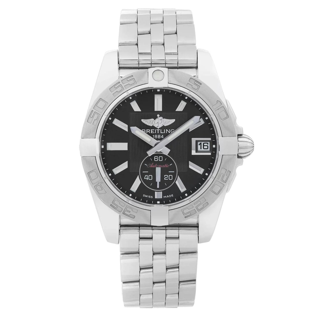 Breitling Galactic 36 Automatic Silver Bracelet Black Dial Unisex Watch A3733011/BA33SS (1 of 6)