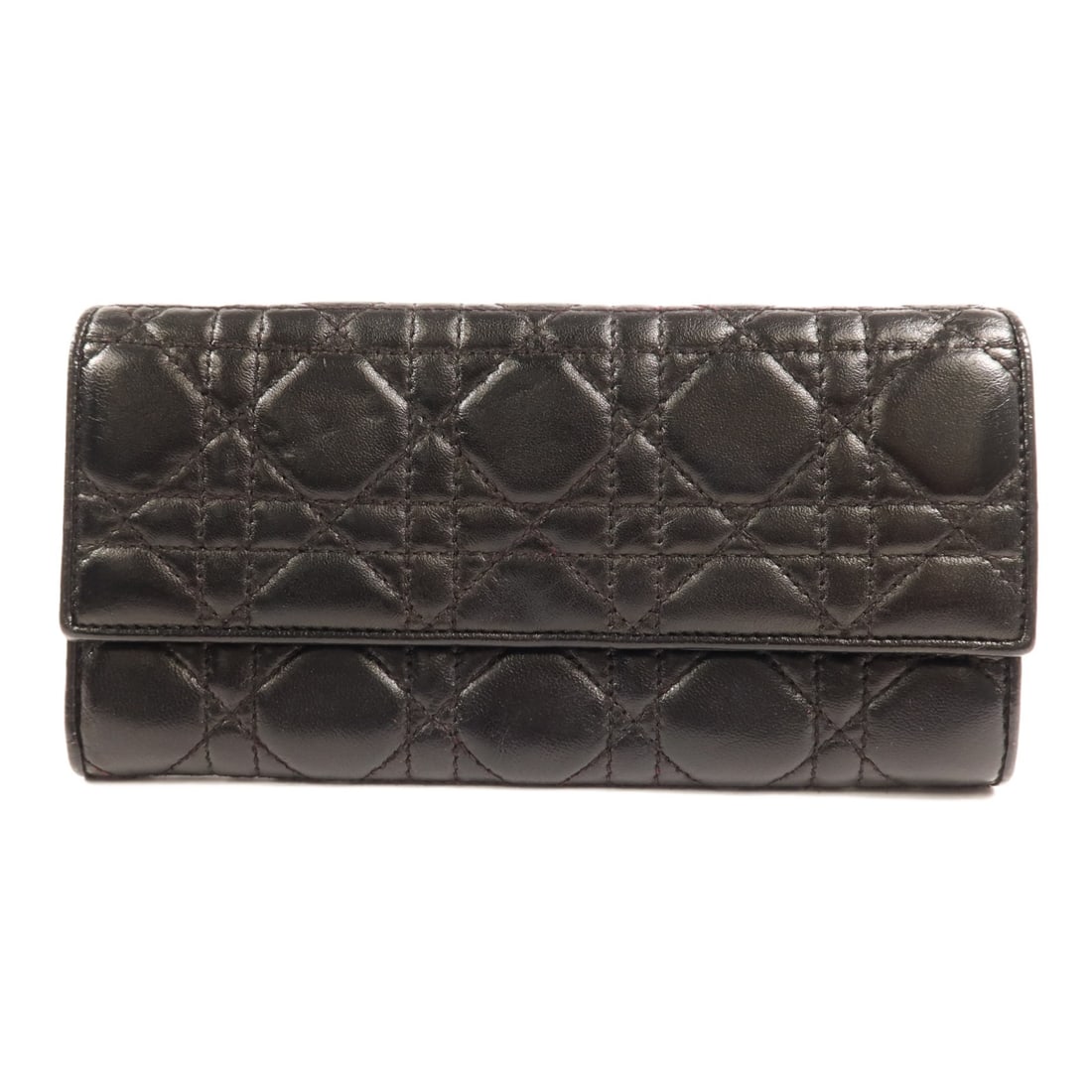 Dior Double Sided Long Wallet Black Lambskin Leather (1 of 18)