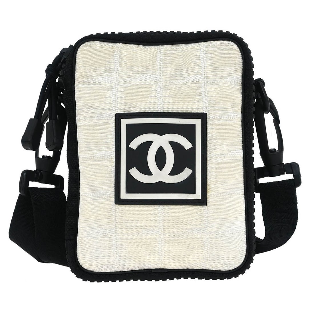 Chanel White Nylon Travel Line Shoulder Bag Italy (1 of 10)