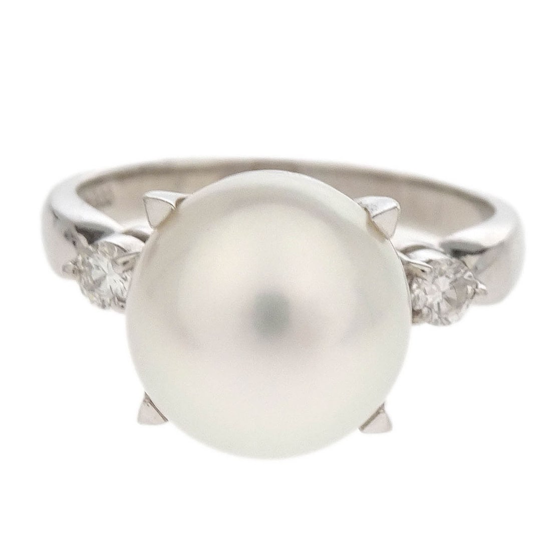 Tasaki Vintage Ring Pt900 Silver Pearl Round Design Size 52 (1 of 4)