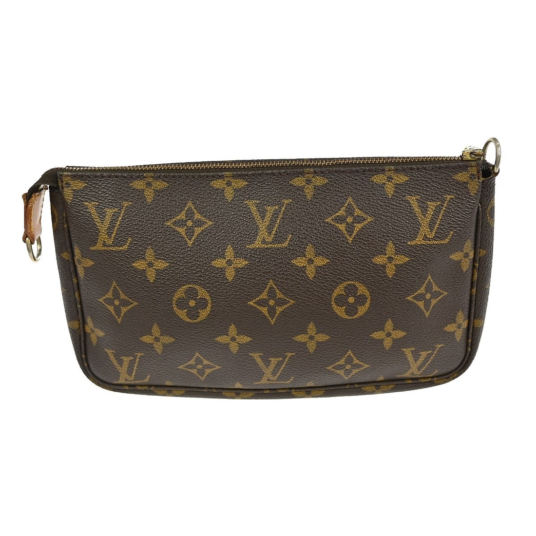 Louis Vuitton Monogram Pochette Accessoires Canvas Top Handle Pouch M51980: Louis Vuitton Monogram Pochette Accessoires Canvas Top Handle Pouch M51980 This Louis Vuitton Monogram Pochette Accessoires handbag features the iconic brown monogram canvas leather exterior with a zi