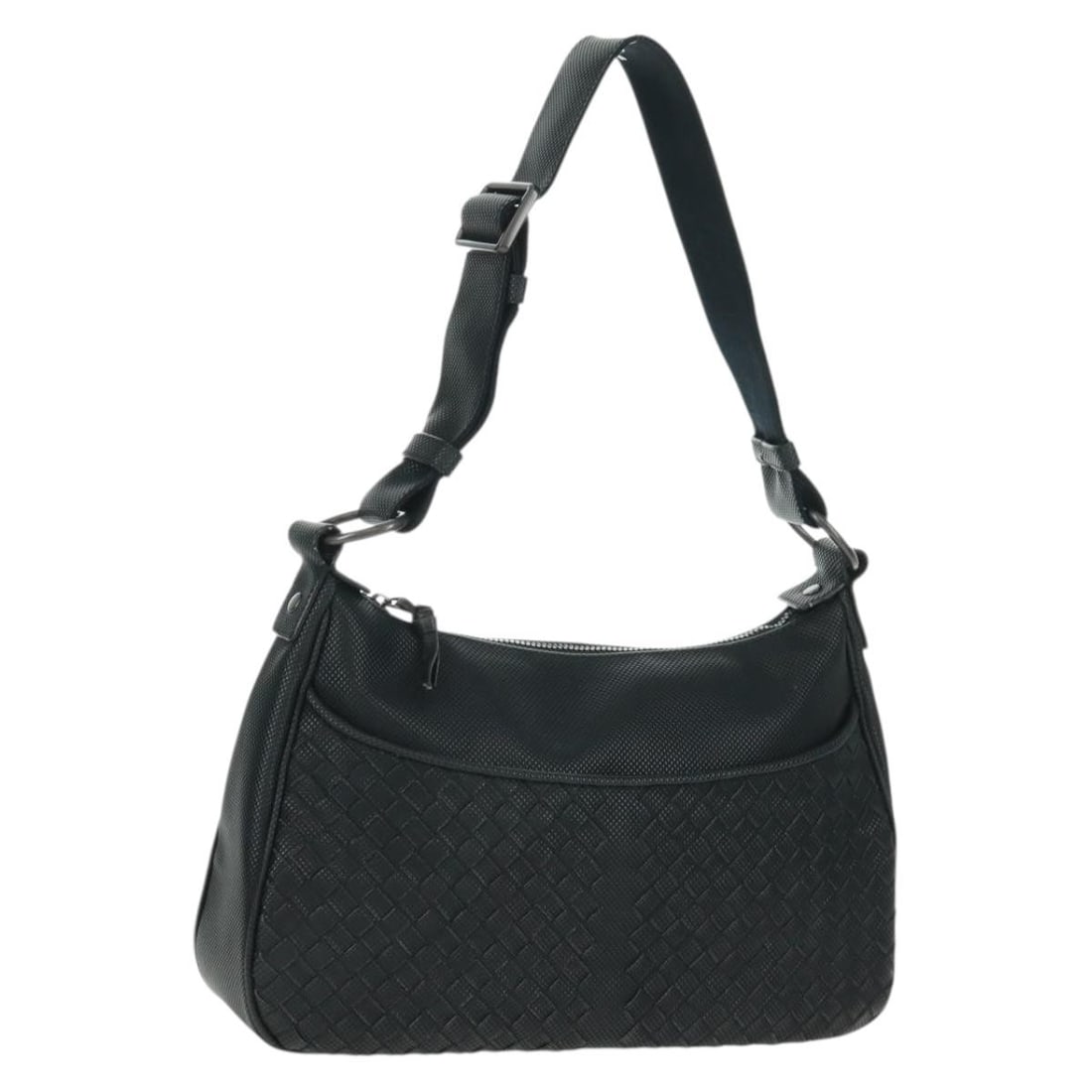 Bottega Veneta Black Leather Intrecciato Shoulder Bag with Dust Bag (1 of 18)