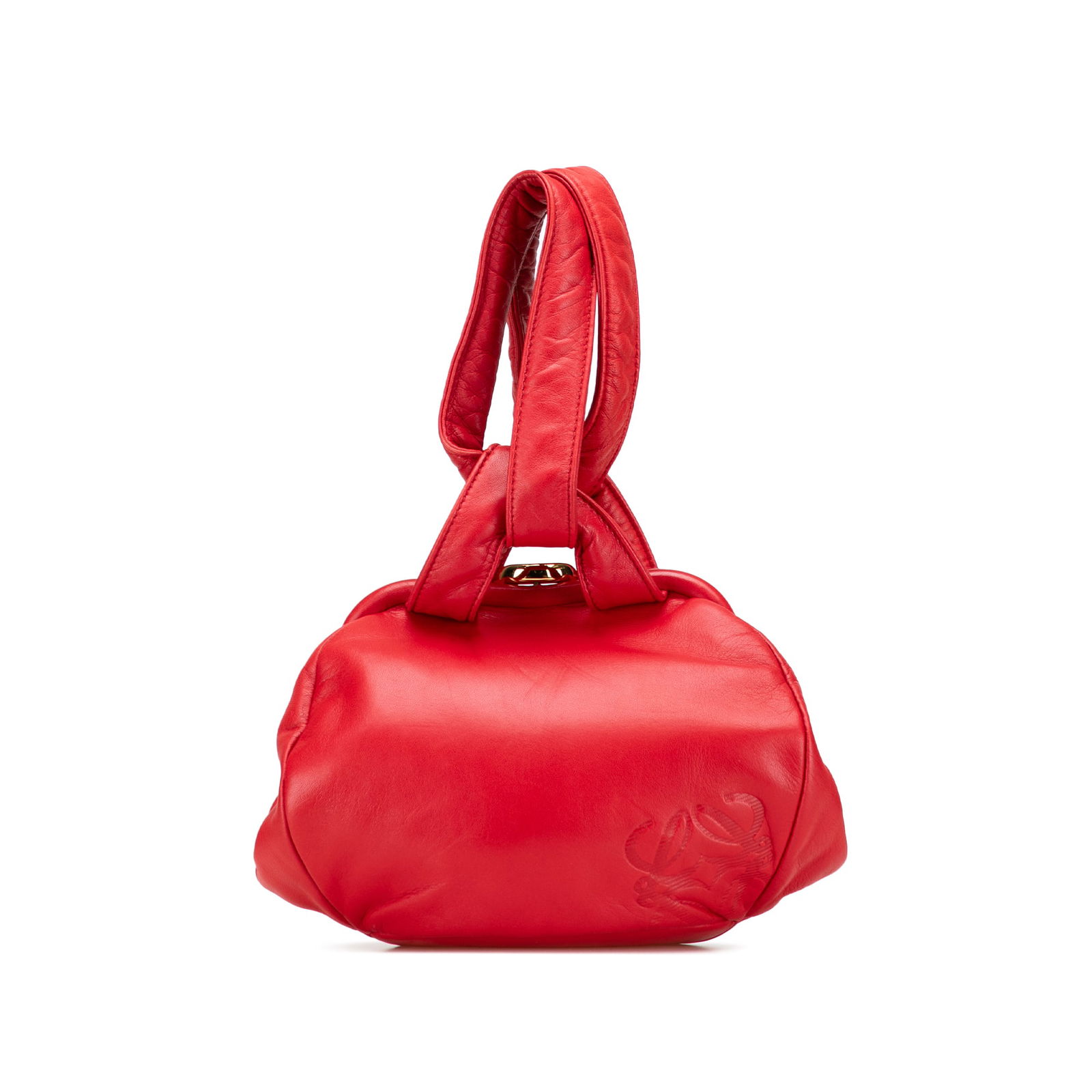 LOEWE Red Leather Anagram Frame Handbag (1 of 11)