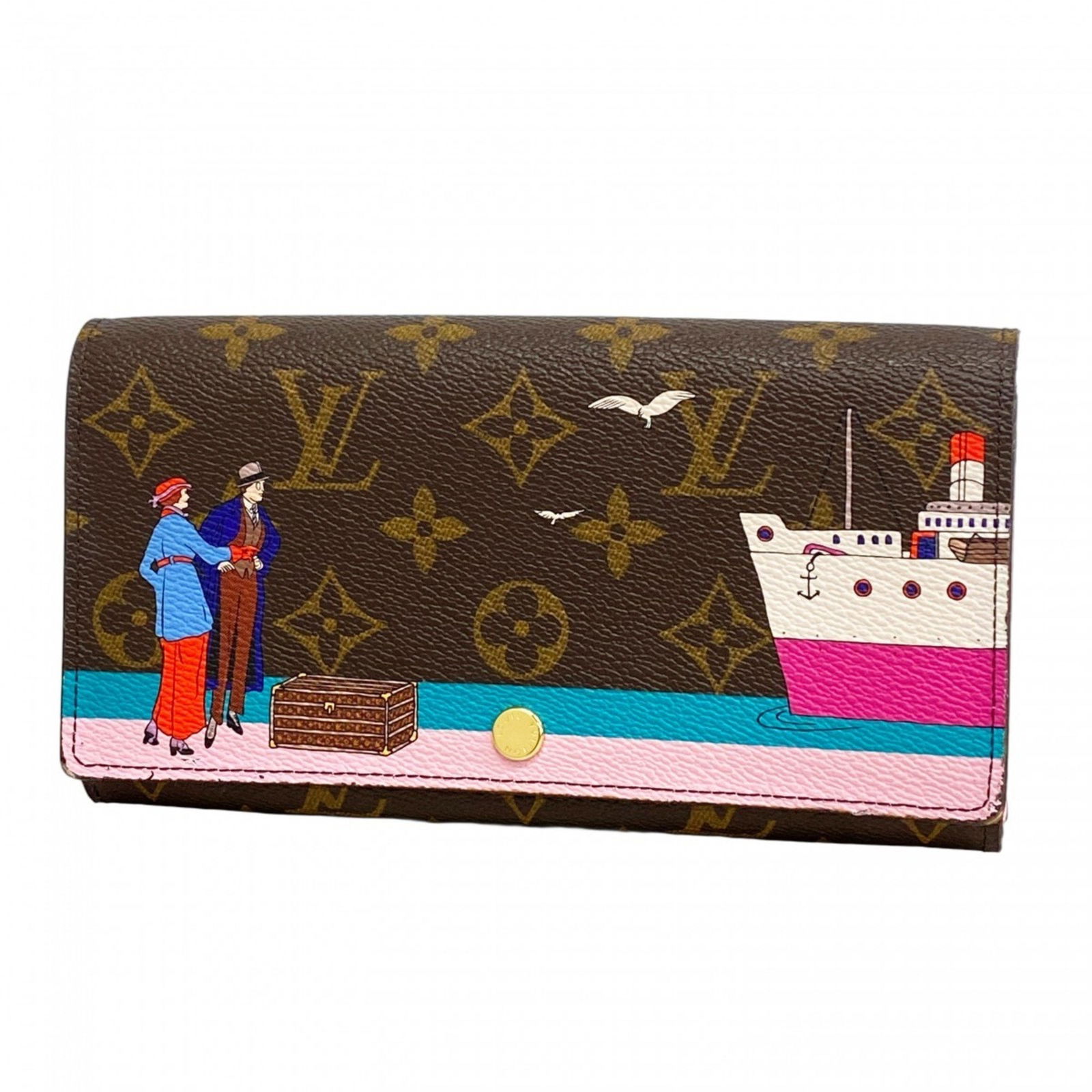 Louis Vuitton Sarah Brown Canvas Women's Wallet France: Louis Vuitton Sarah Brown Canvas Women's Wallet France The Louis Vuitton Sarah wallet is crafted from brown canvas and designed for women. This French-made accessory features a classic style with a