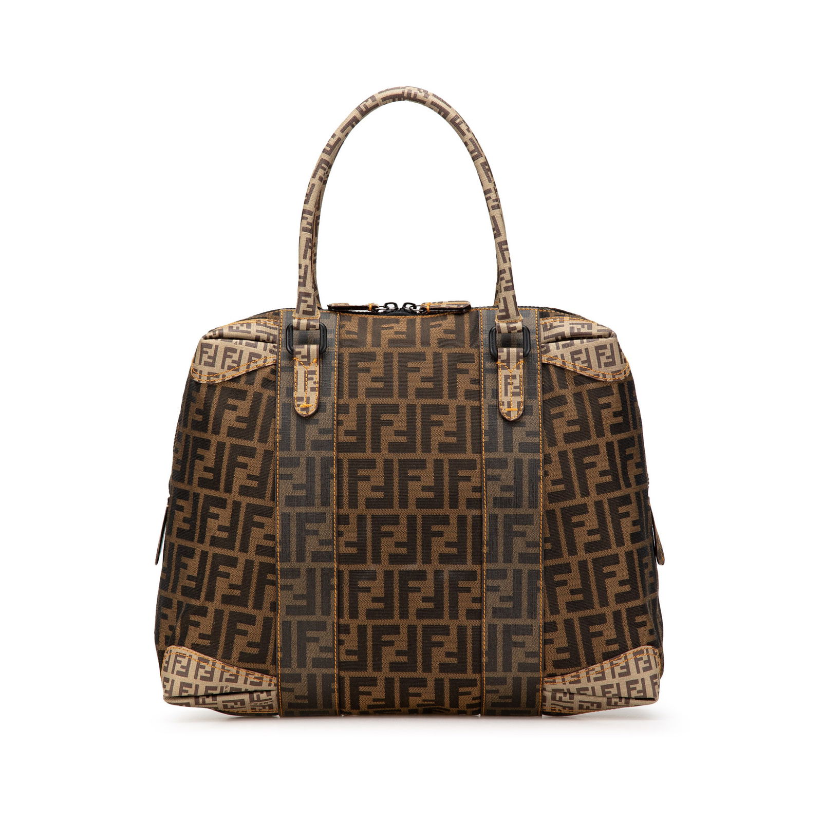 Fendi Large Zucca Canvas Mixed Media Tote Brown Fabric Bag: Fendi Large Zucca Canvas Mixed Media Tote Brown Fabric Bag This Fendi Large Zucca Canvas Mixed Media Tote is a stylish and practical accessory, expertly crafted in Italy. It features a combination of