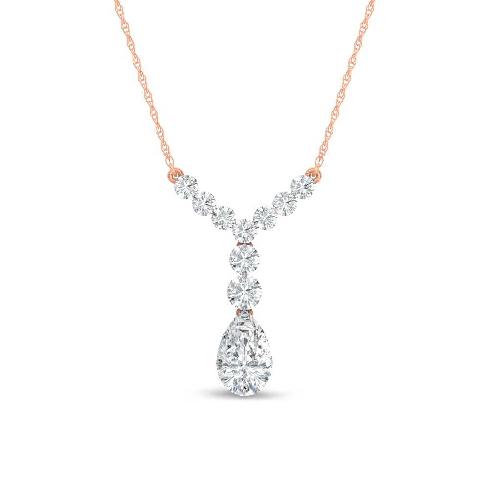 14K Rose Gold Lab Grown Diamond 1 5/8 Ct.Tw. Fashion Necklace: 14K Rose Gold Lab Grown Diamond 1 5/8 Ct.Tw. Fashion Necklace Add a touch of elegance to any outfit with this 14K Rose gold fashion necklace, featuring 1 5/8 carats total weight of sparkling lab-grown