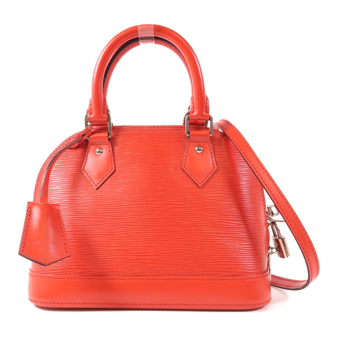 LOUIS VUITTON Alma BB Red Embossed Leather 2 Way Shoulder Handbag M40854 (1 of 14)