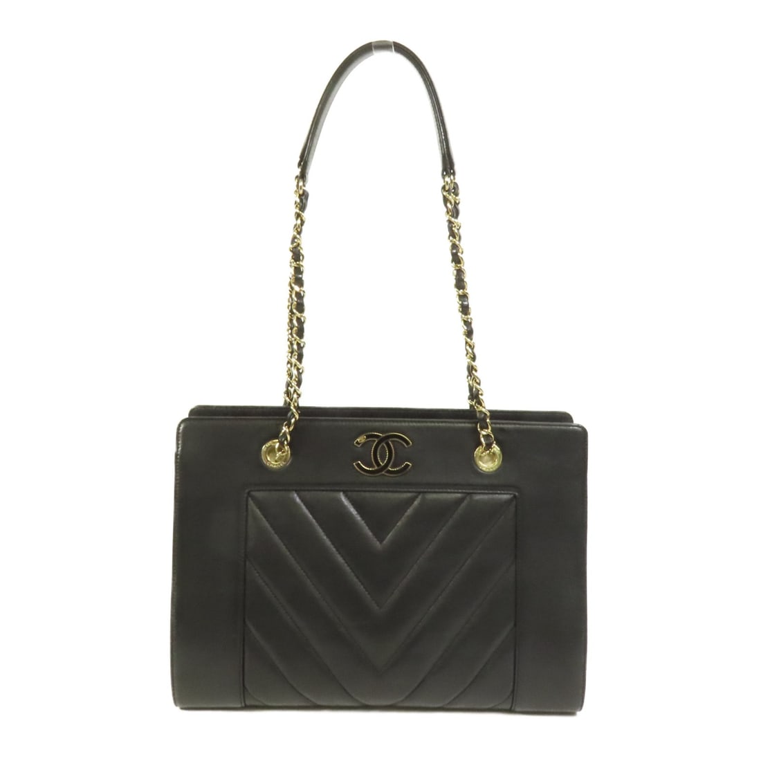 CHANEL Black Calfskin Leather Shoulder Bag with GHW (1 of 18)