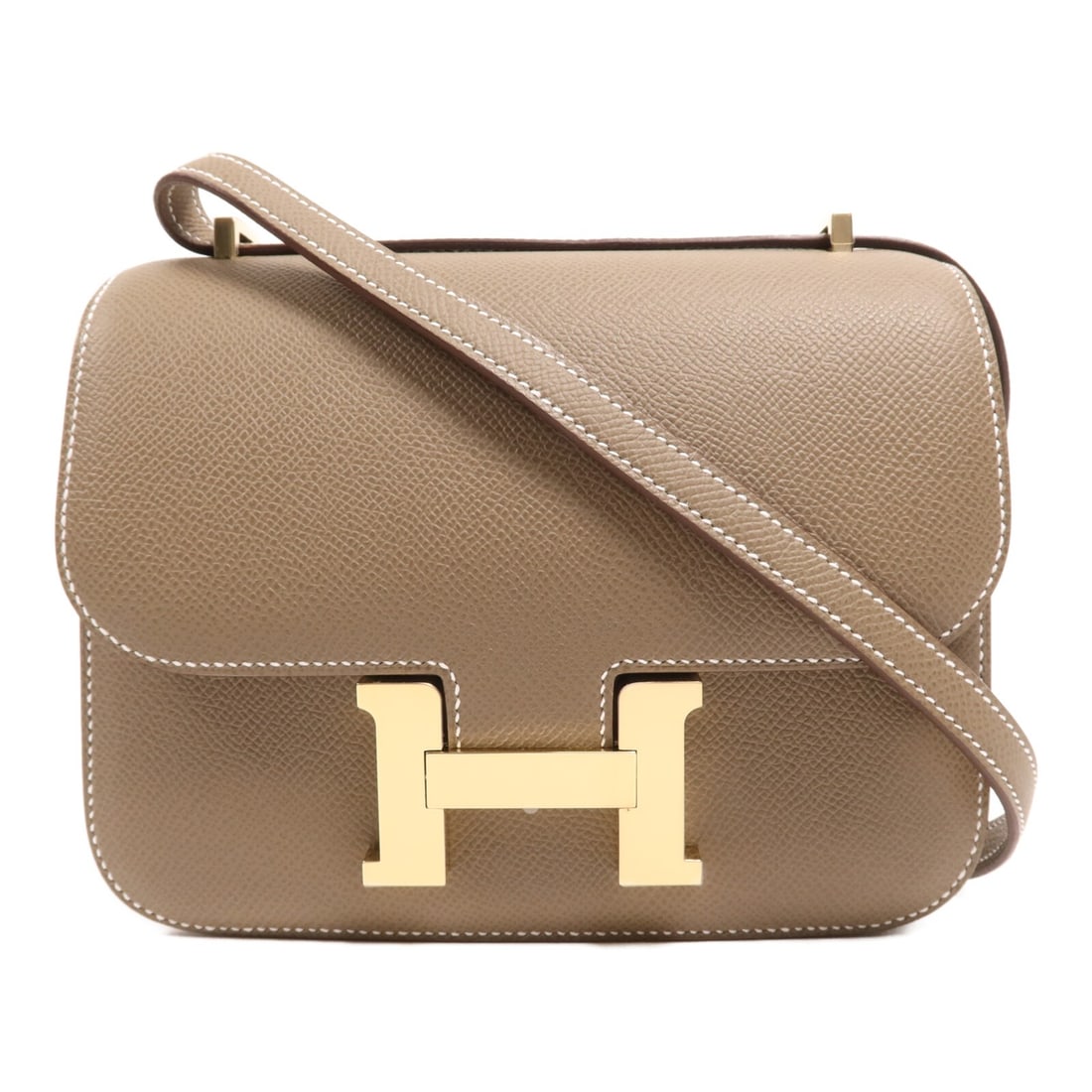 HERMES Constance Mini Shoulder Bag Epsom Leather Gray GHW (1 of 15)